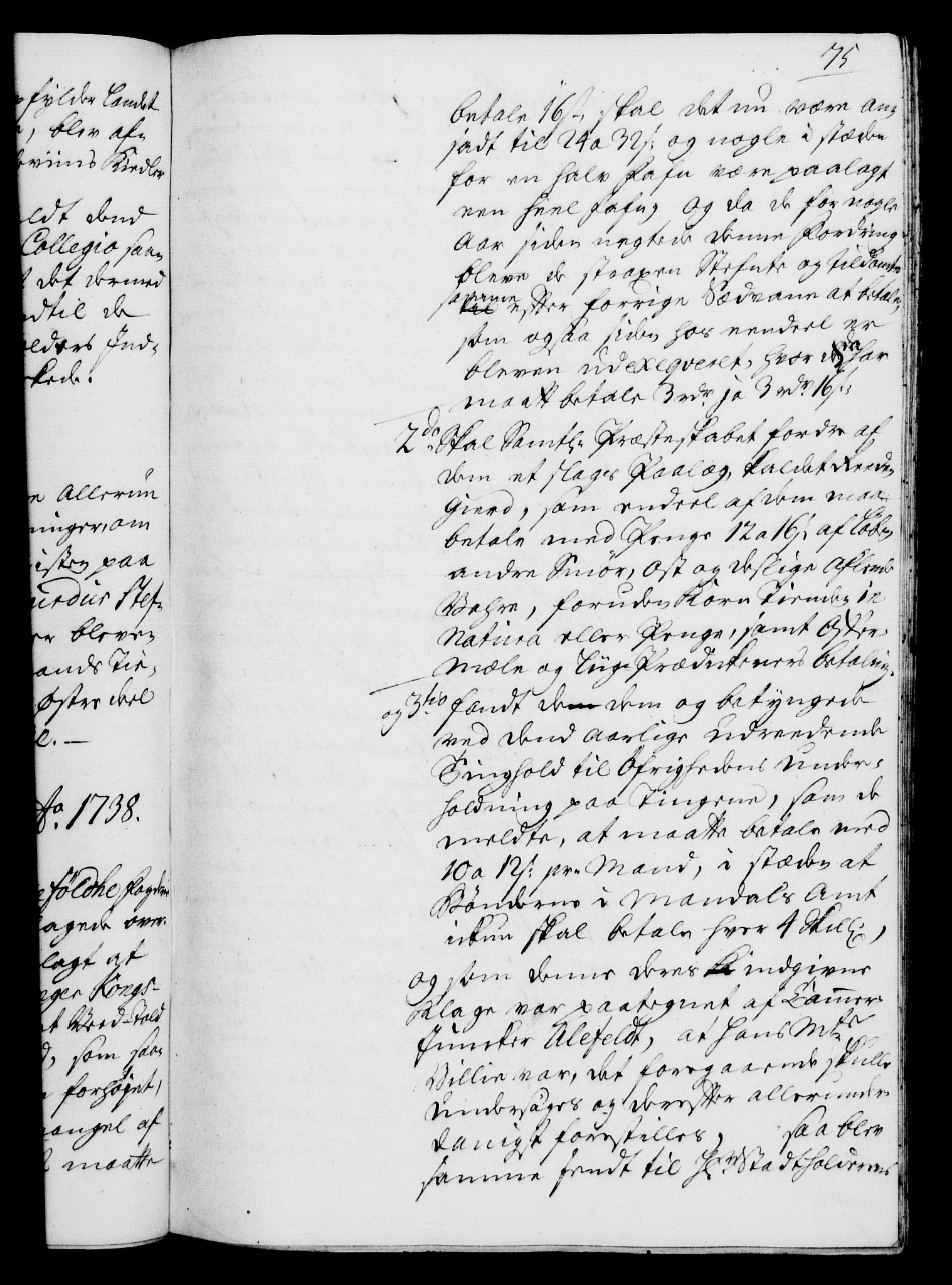 Rentekammeret, Kammerkanselliet, RA/EA-3111/G/Gh/Gha/L0020: Norsk ekstraktmemorialprotokoll (merket RK 53.65), 1738-1739, p. 75