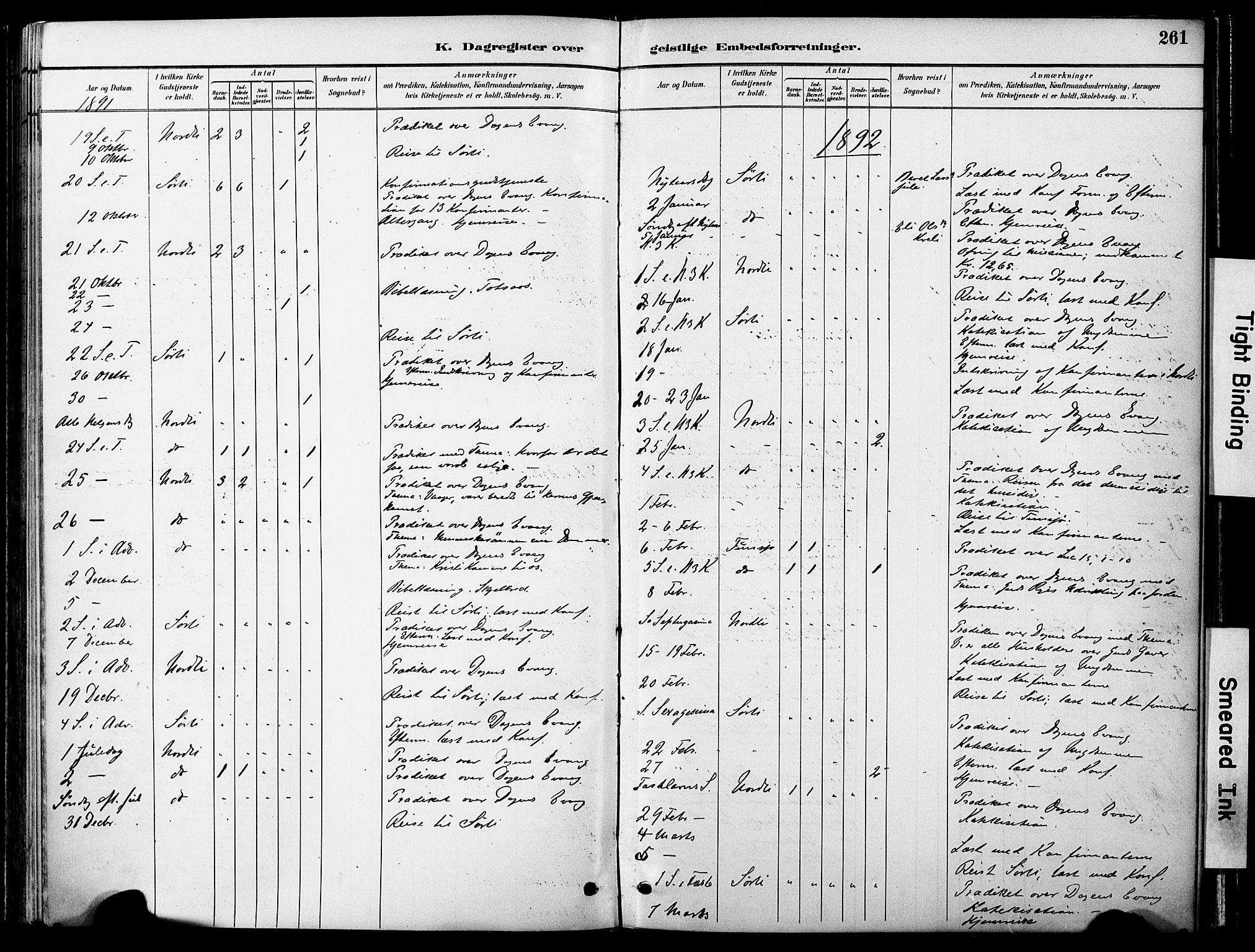 Ministerialprotokoller, klokkerbøker og fødselsregistre - Nord-Trøndelag, SAT/A-1458/755/L0494: Parish register (official) no. 755A03, 1882-1902, p. 261