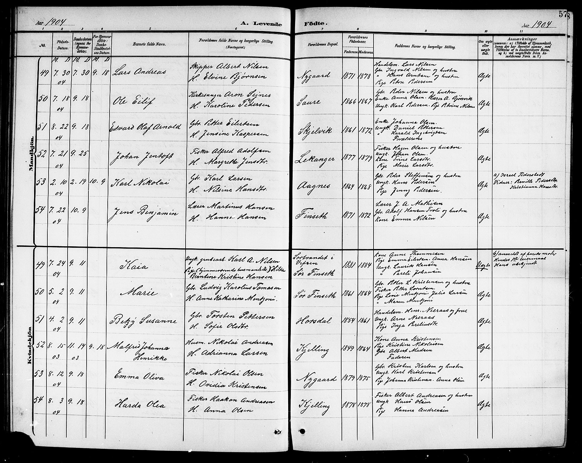 Ministerialprotokoller, klokkerbøker og fødselsregistre - Nordland, AV/SAT-A-1459/805/L0109: Parish register (copy) no. 805C05, 1900-1911, p. 57