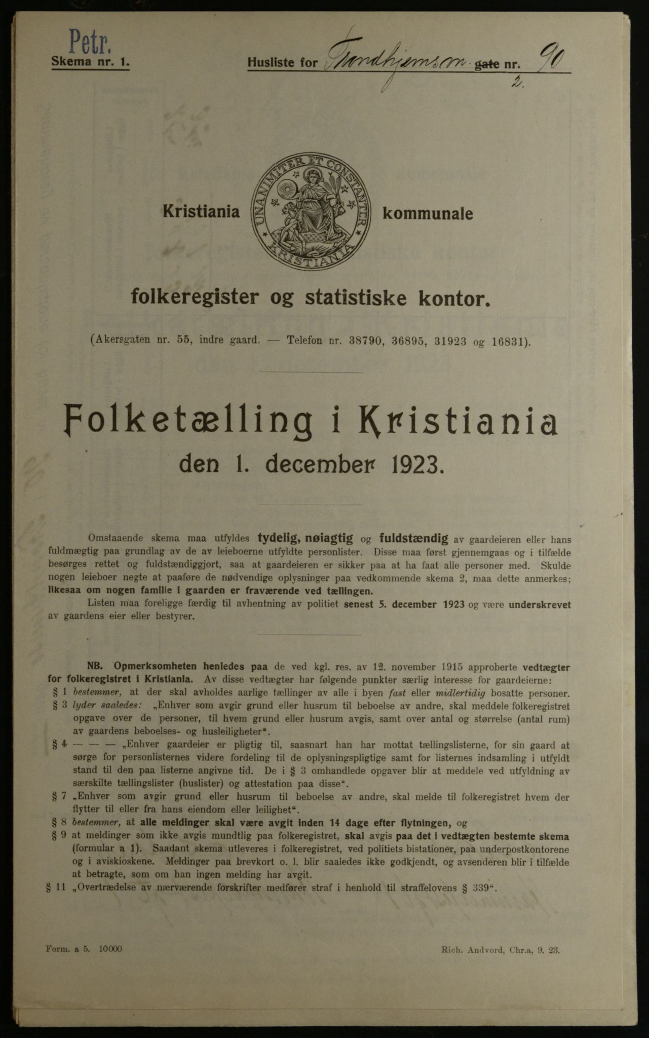 OBA, Municipal Census 1923 for Kristiania, 1923, p. 128963
