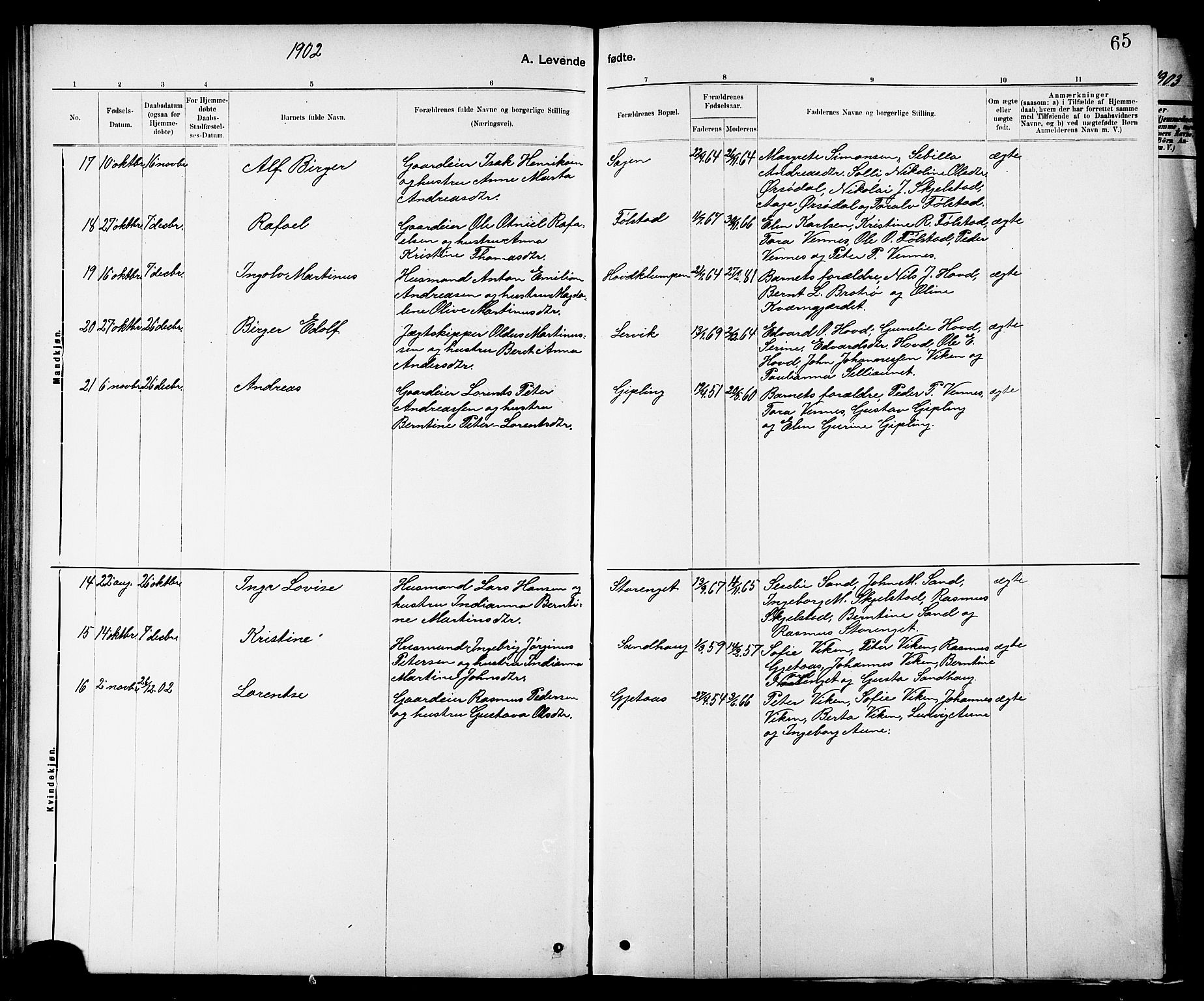 Ministerialprotokoller, klokkerbøker og fødselsregistre - Nord-Trøndelag, AV/SAT-A-1458/744/L0423: Parish register (copy) no. 744C02, 1886-1905, p. 65