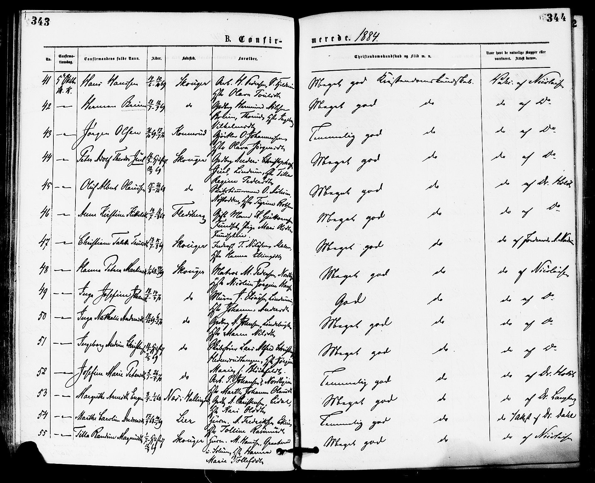 Skoger kirkebøker, AV/SAKO-A-59/F/Fa/L0005: Parish register (official) no. I 5, 1873-1884, p. 343-344