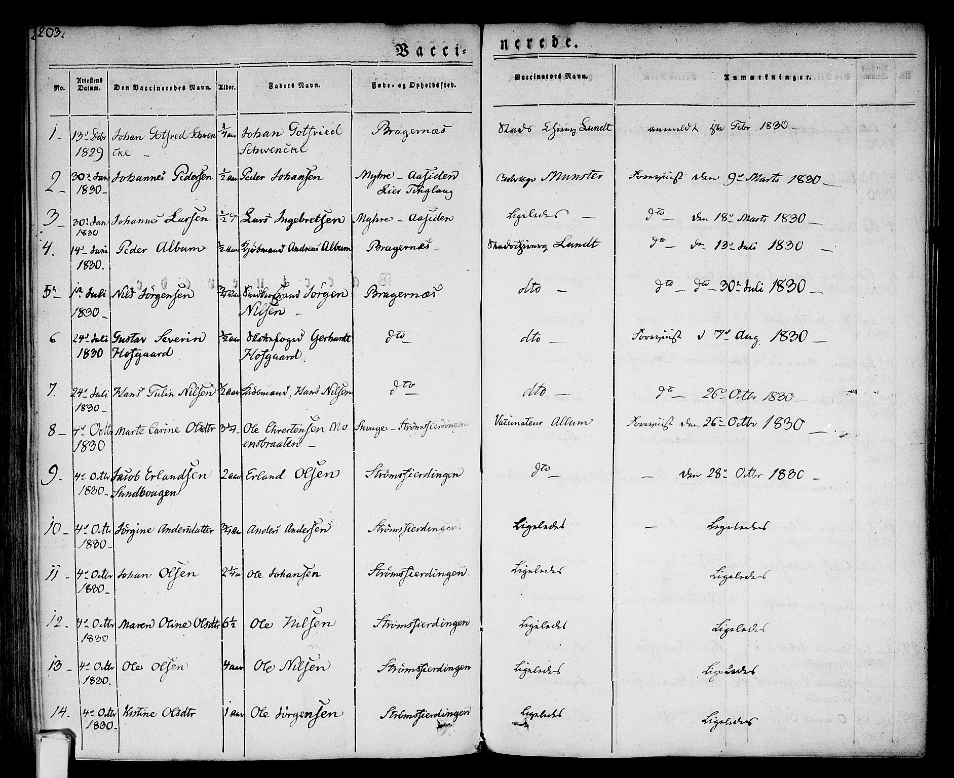 Bragernes kirkebøker, SAKO/A-6/F/Fc/L0001: Parish register (official) no. III 1, 1830-1853, p. 203