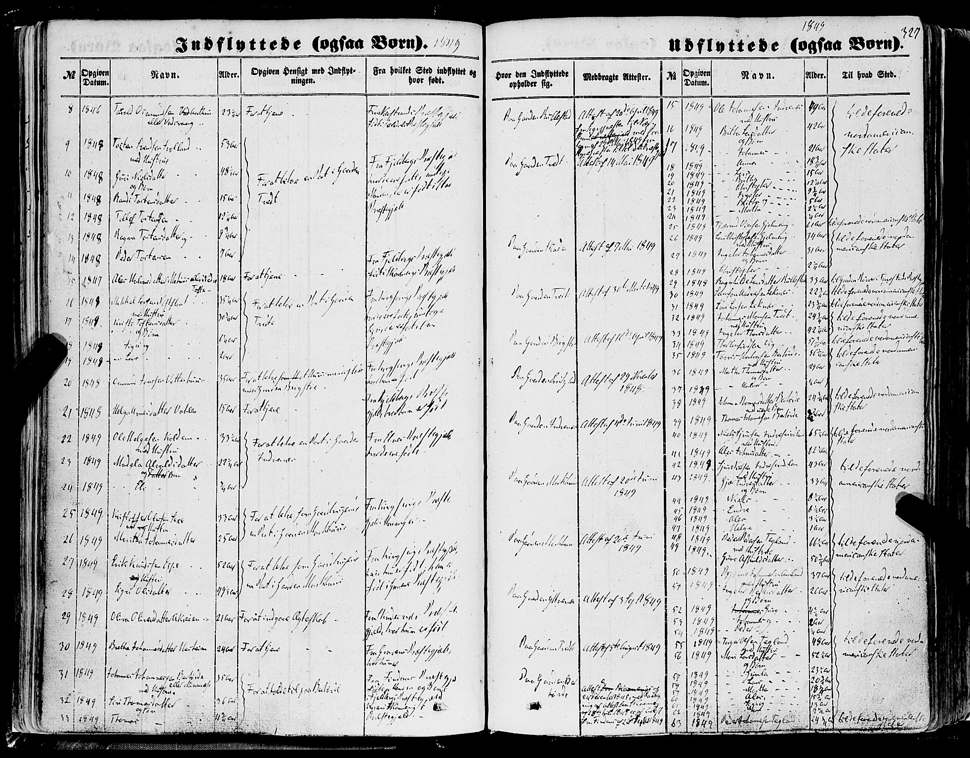 Skånevik sokneprestembete, SAB/A-77801/H/Haa: Parish register (official) no. A 5II, 1848-1869, p. 327