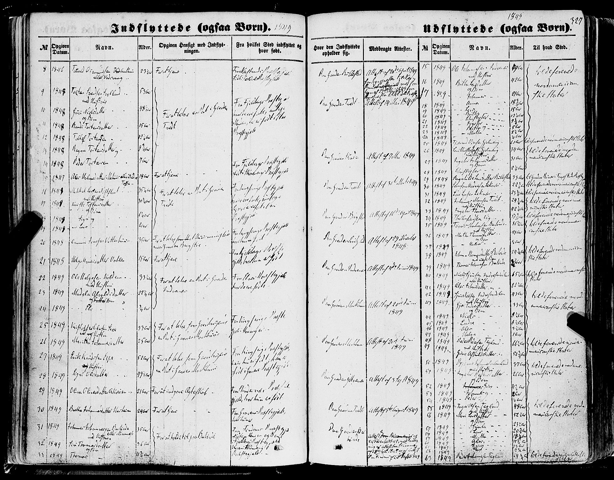 Skånevik sokneprestembete, AV/SAB-A-77801/H/Haa: Parish register (official) no. A 5II, 1848-1869, p. 327