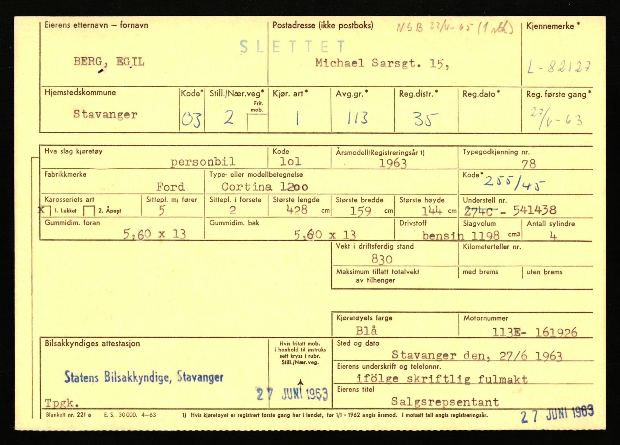 Stavanger trafikkstasjon, AV/SAST-A-101942/0/F/L0071: L-80500 - L-82199, 1930-1971, p. 2631