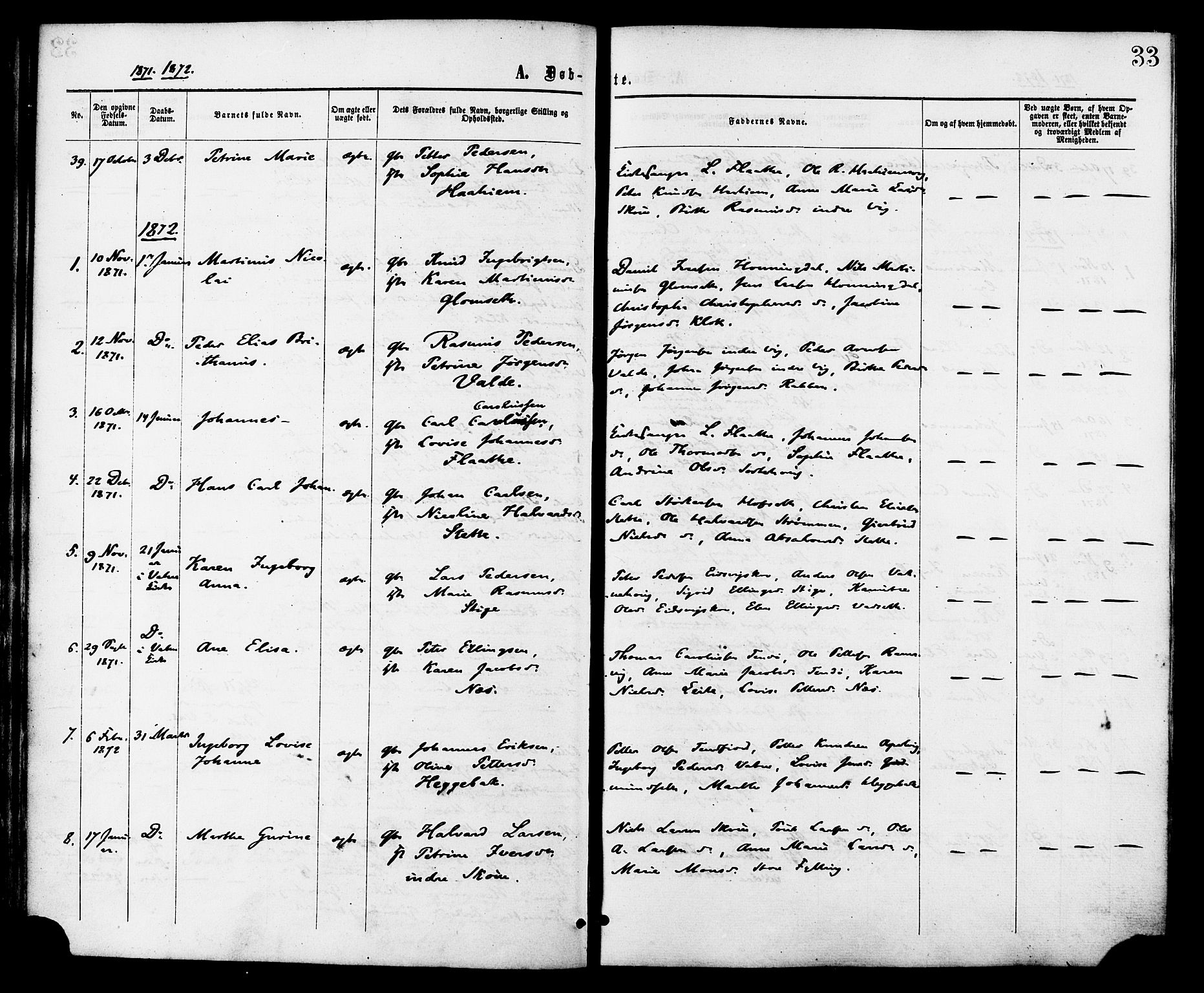 Ministerialprotokoller, klokkerbøker og fødselsregistre - Møre og Romsdal, AV/SAT-A-1454/524/L0355: Parish register (official) no. 524A07, 1864-1879, p. 33