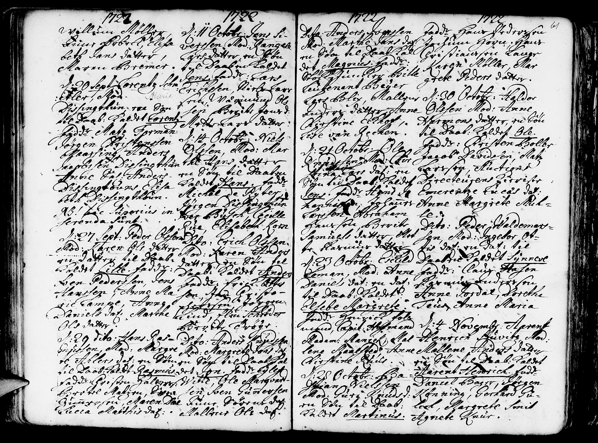 Nykirken Sokneprestembete, AV/SAB-A-77101/H/Haa/L0003: Parish register (official) no. A 3, 1717-1764, p. 61