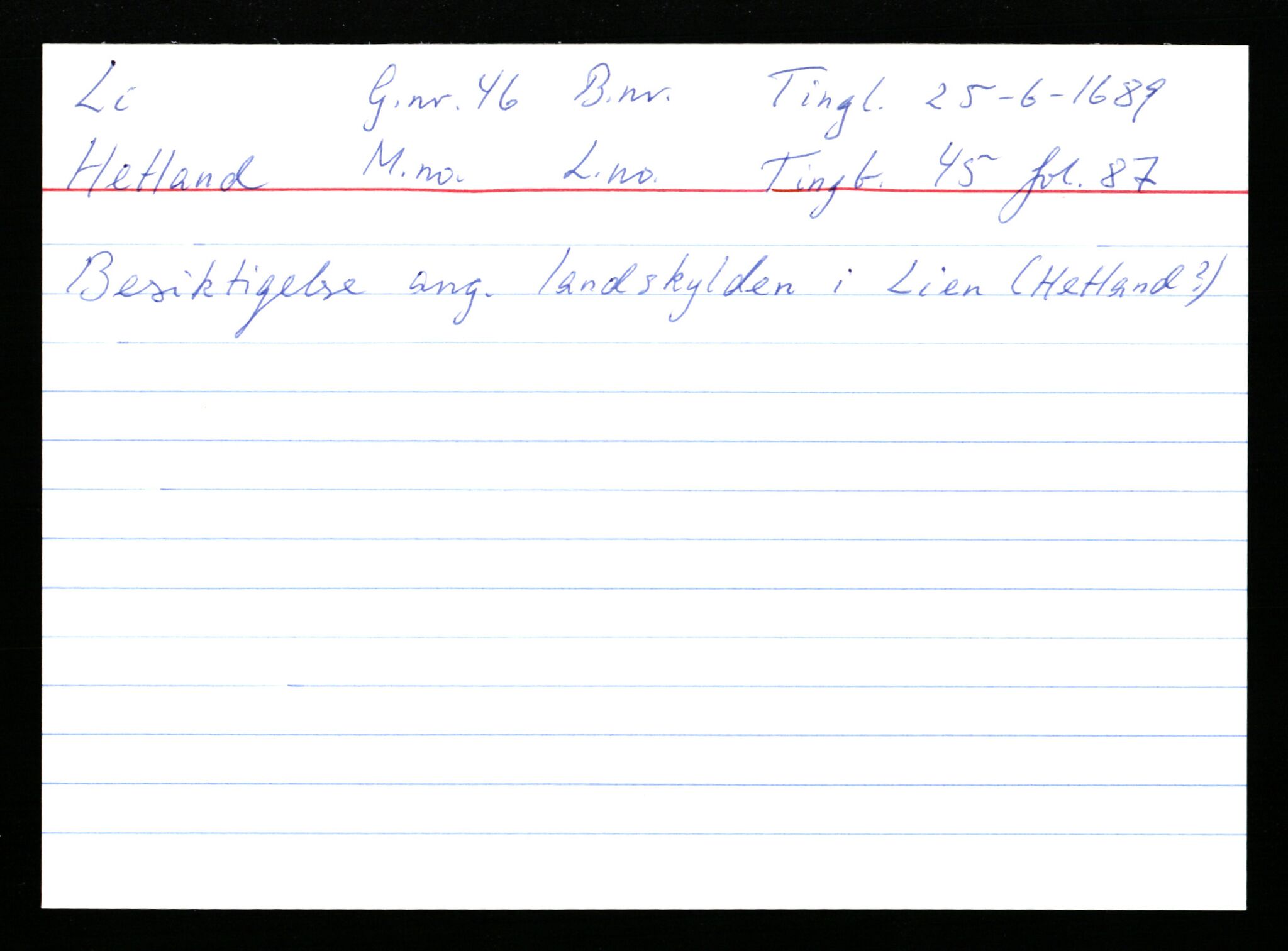 Statsarkivet i Stavanger, AV/SAST-A-101971/03/Y/Ym/L0035: Åstedskort sortert etter gårdsnavn: Leiranger - Lindanger, 1600-1950, p. 209