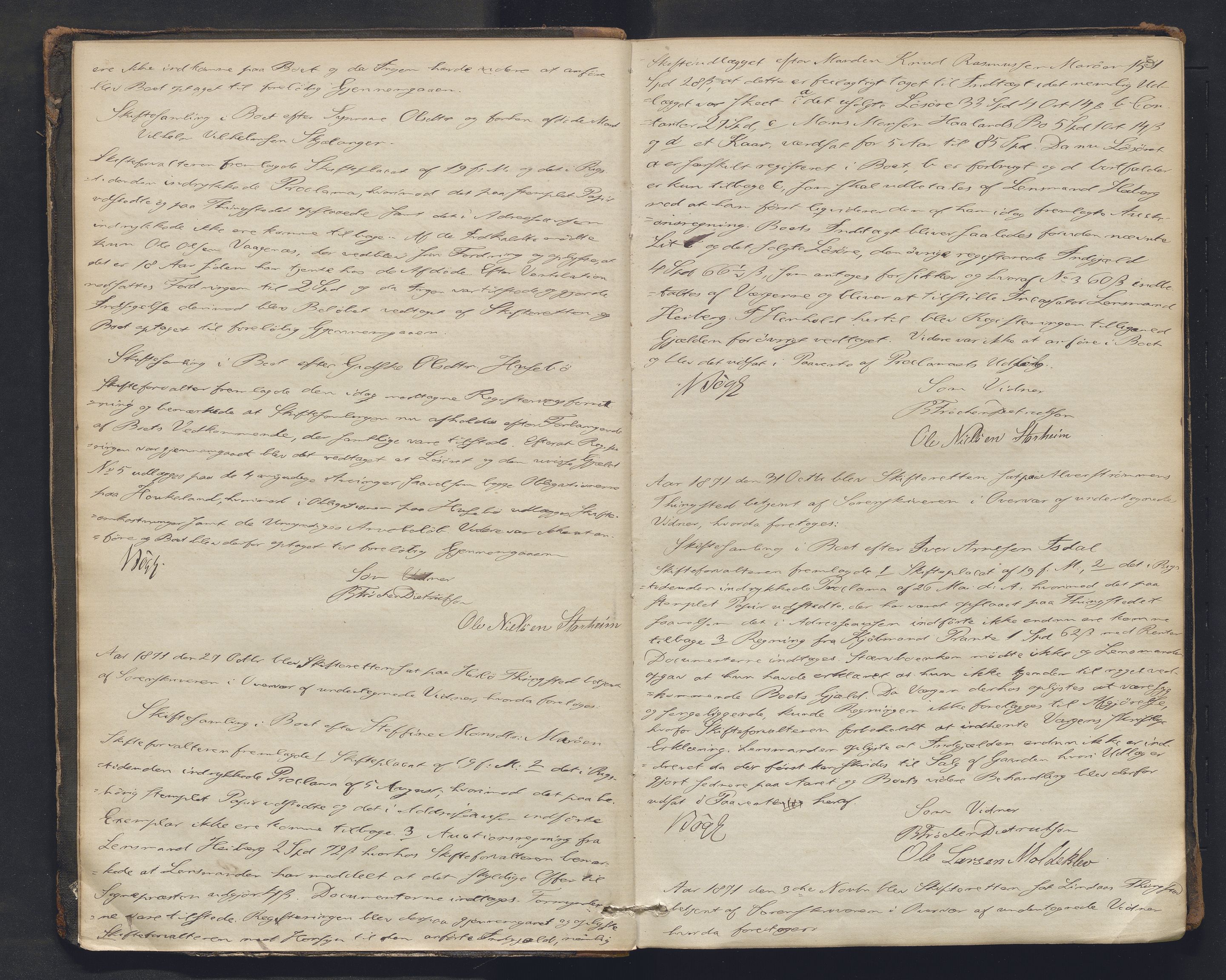Nordhordland sorenskrivar, AV/SAB-A-2901/1/H/Hc/L0002: Skifteforhandlingsprotokollar, 1871-1878, p. 5