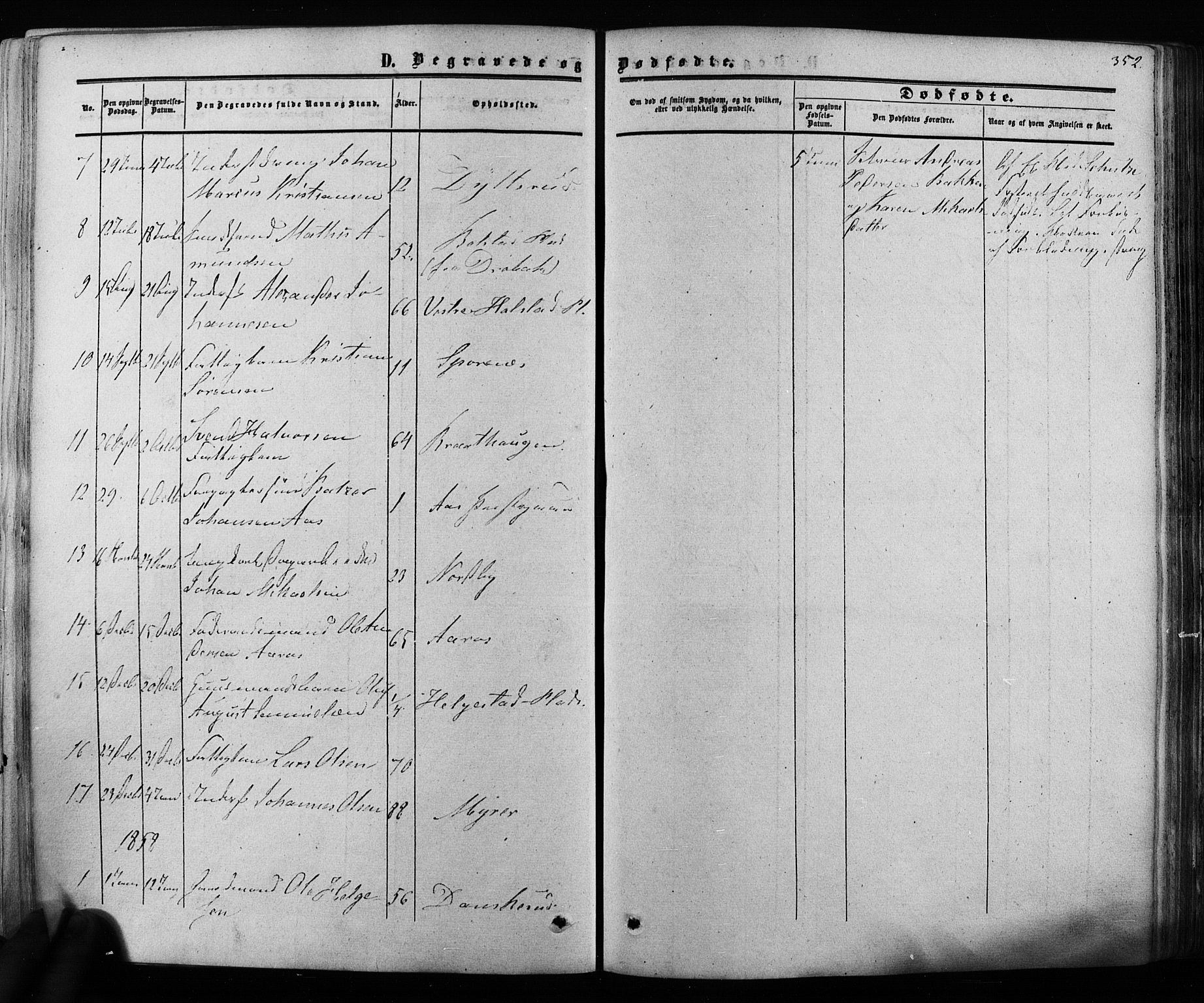 Ås prestekontor Kirkebøker, SAO/A-10894/F/Fa/L0007: Parish register (official) no. I 7, 1854-1870, p. 352