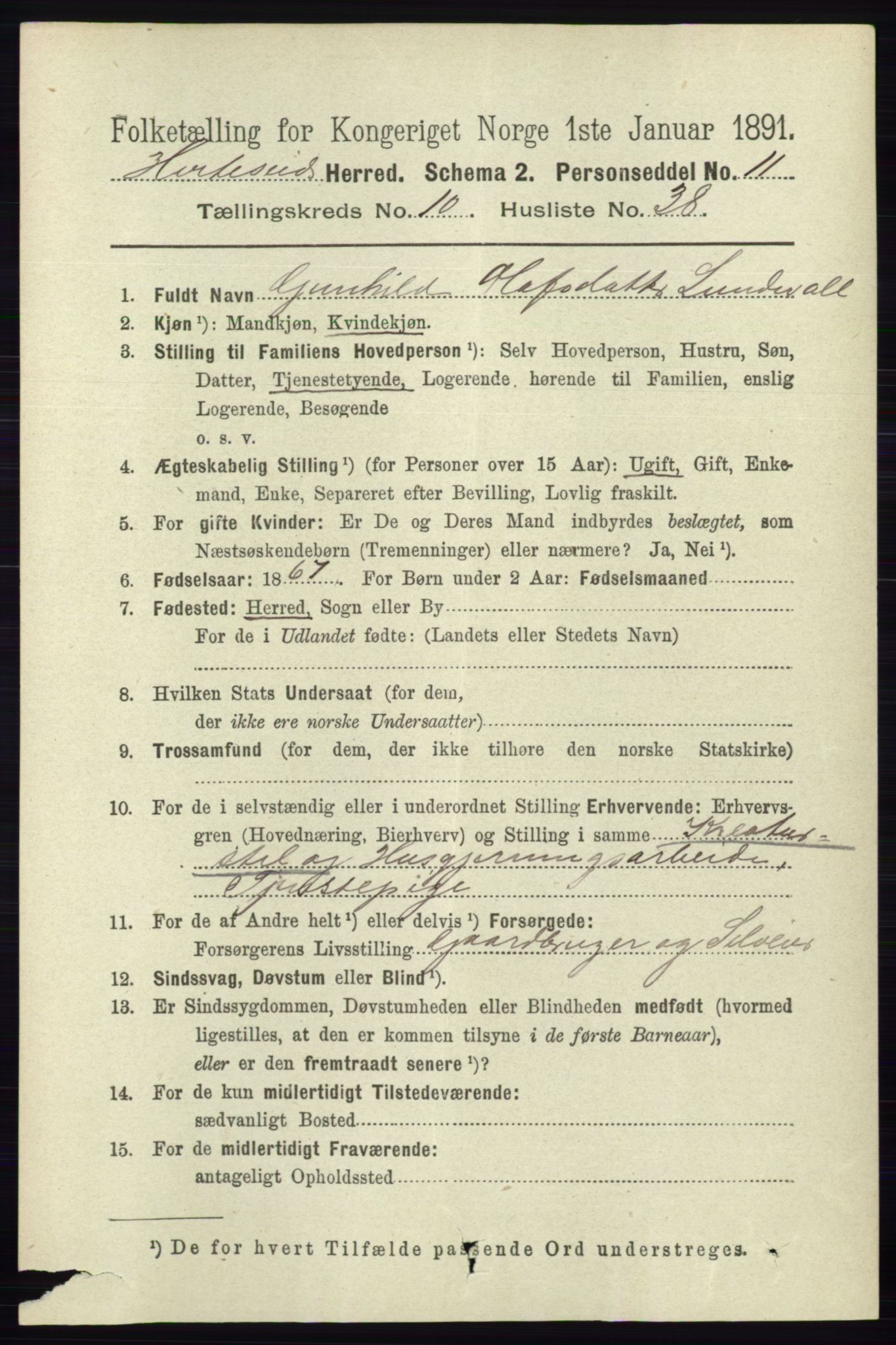 RA, 1891 census for 0829 Kviteseid, 1891, p. 2494