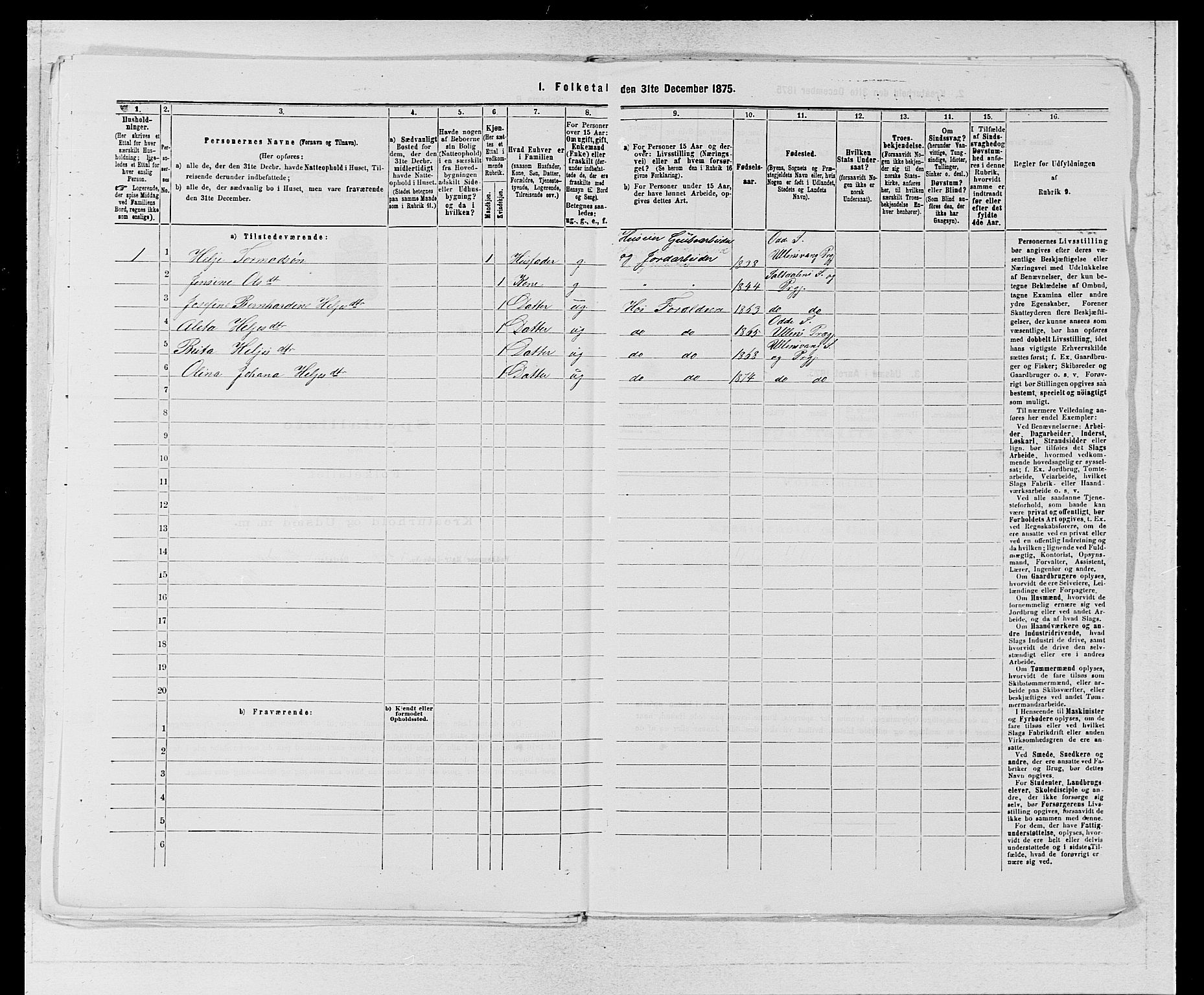 SAB, 1875 census for 1230P Ullensvang, 1875, p. 608