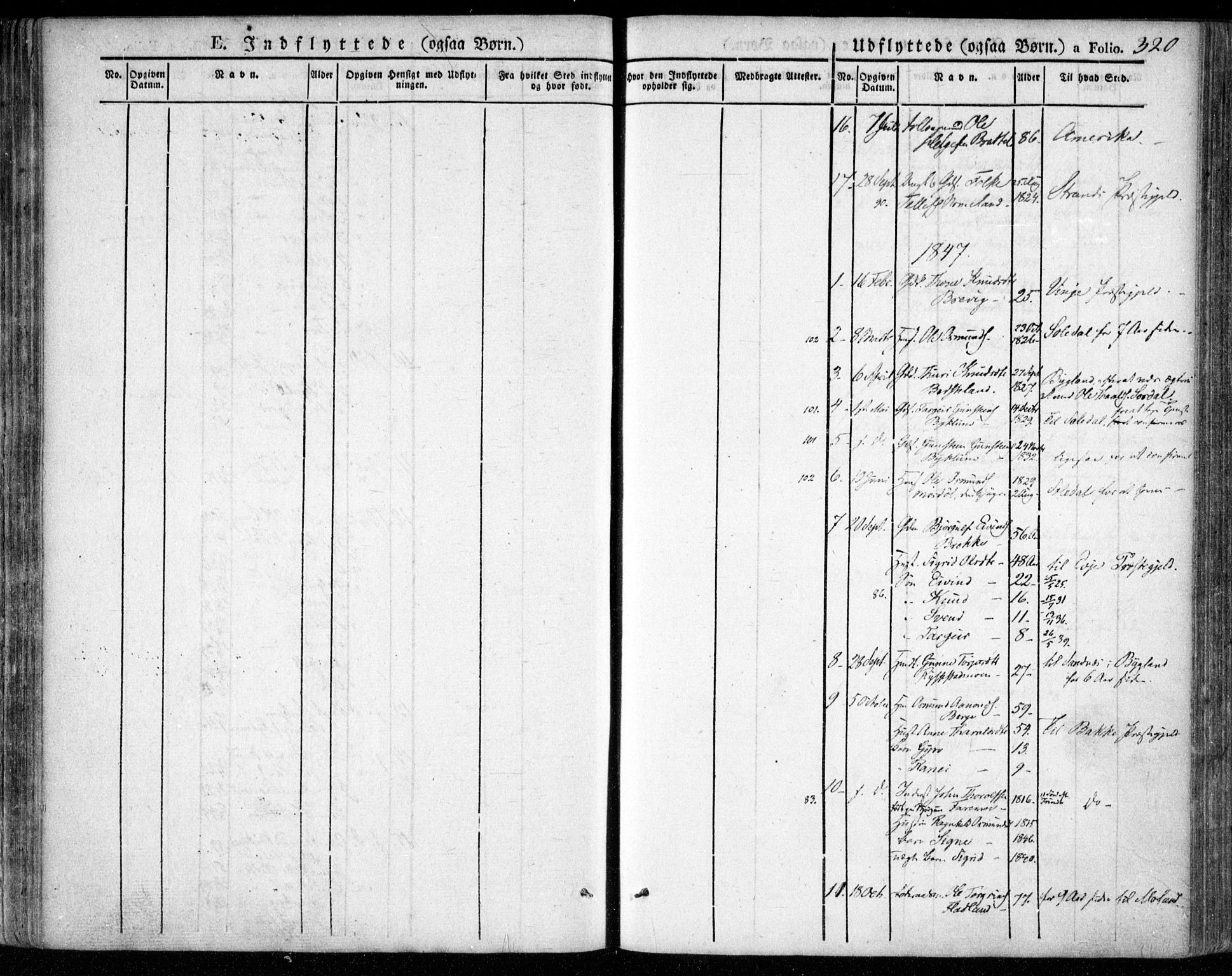 Valle sokneprestkontor, AV/SAK-1111-0044/F/Fa/Fac/L0006: Parish register (official) no. A 6, 1831-1853, p. 320