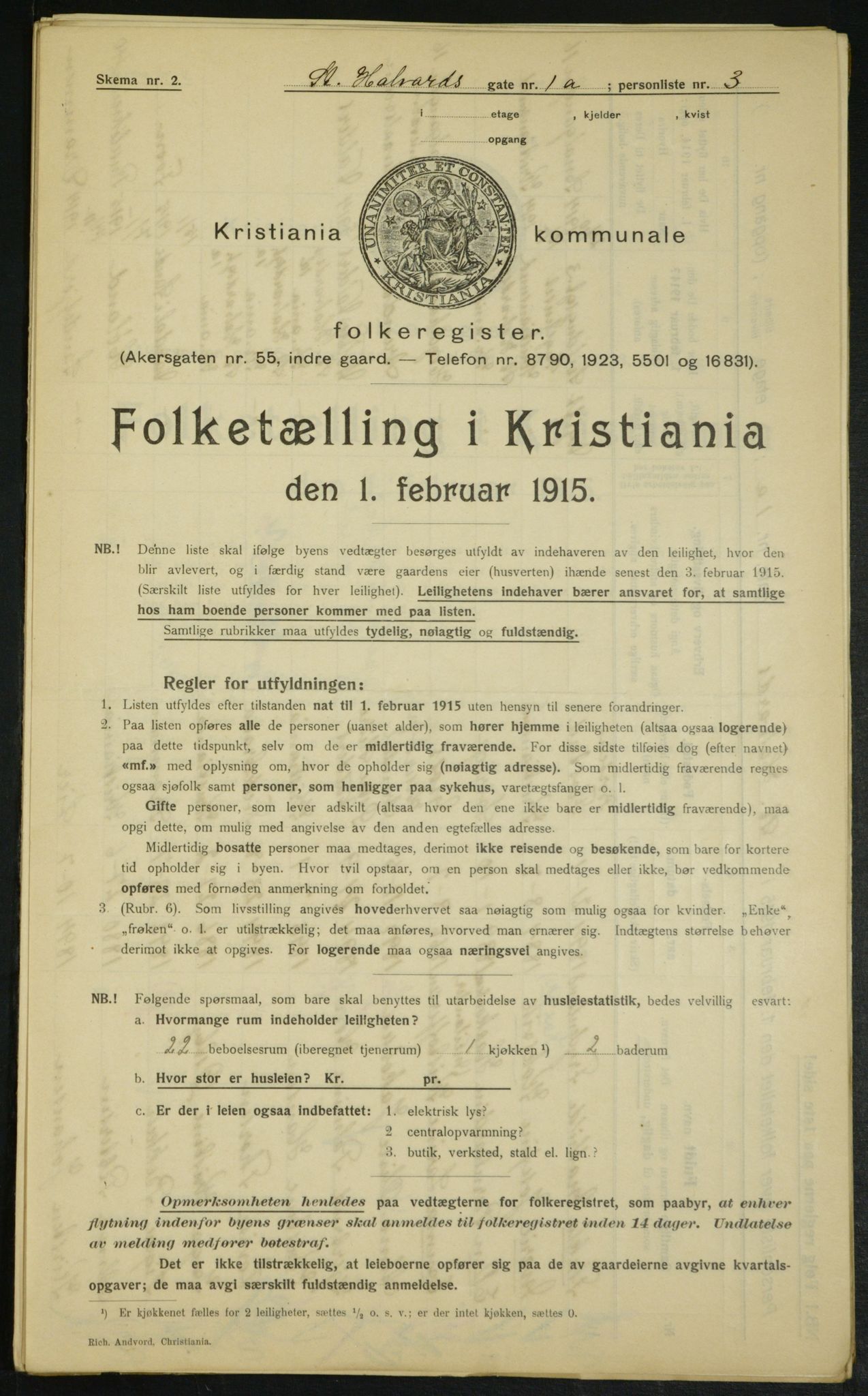 OBA, Municipal Census 1915 for Kristiania, 1915, p. 87051