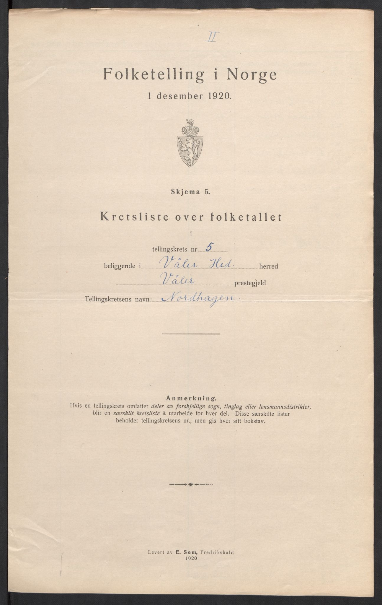 SAH, 1920 census for Våler (Hedmark), 1920, p. 22