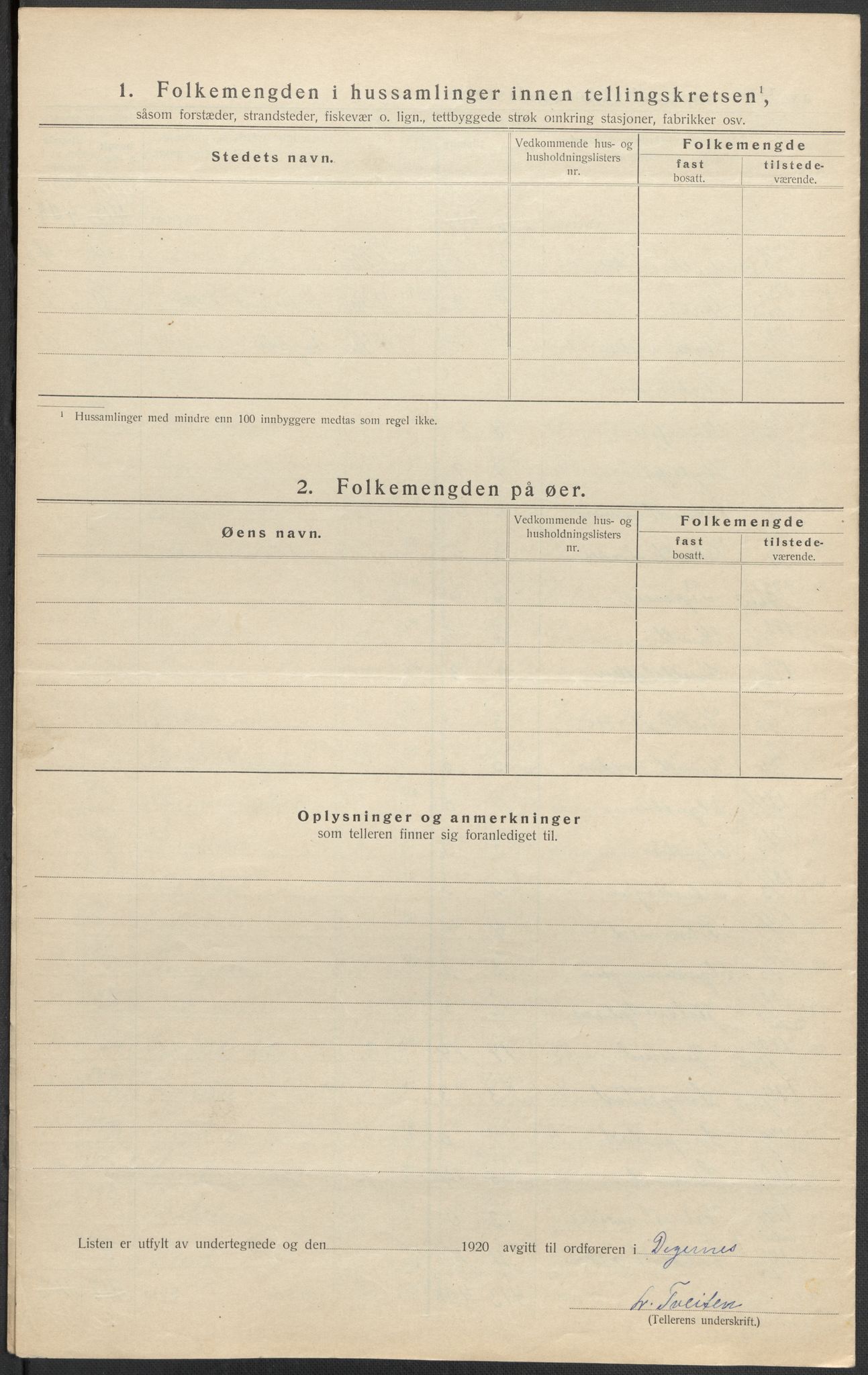 SAO, 1920 census for Degernes, 1920, p. 23