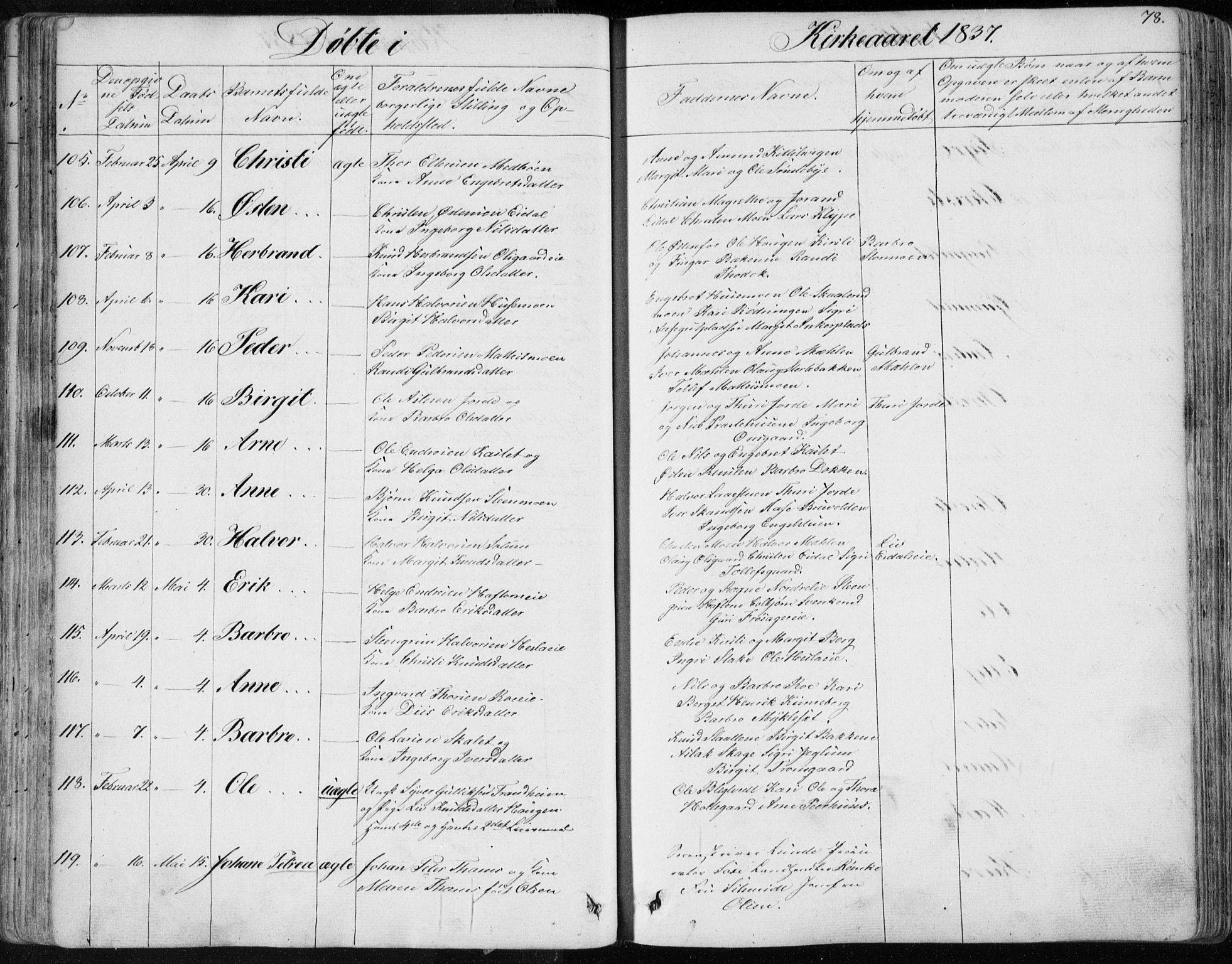Nes kirkebøker, SAKO/A-236/F/Fa/L0009: Parish register (official) no. 9, 1834-1863, p. 78