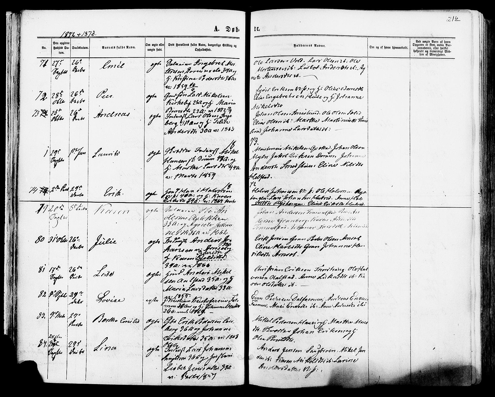 Vang prestekontor, Hedmark, SAH/PREST-008/H/Ha/Haa/L0015: Parish register (official) no. 15, 1871-1885, p. 21b