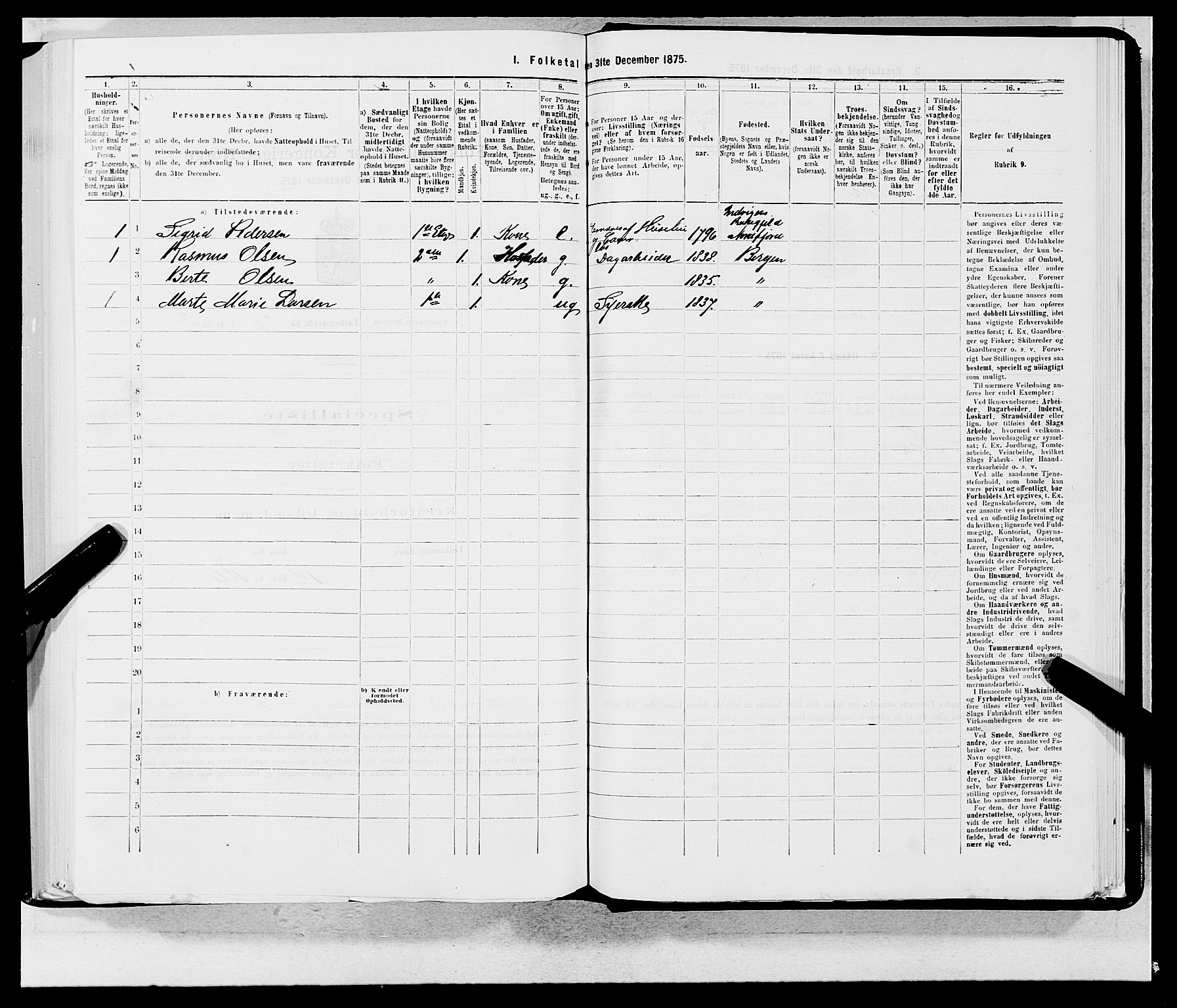 SAB, 1875 census for 1301 Bergen, 1875, p. 316