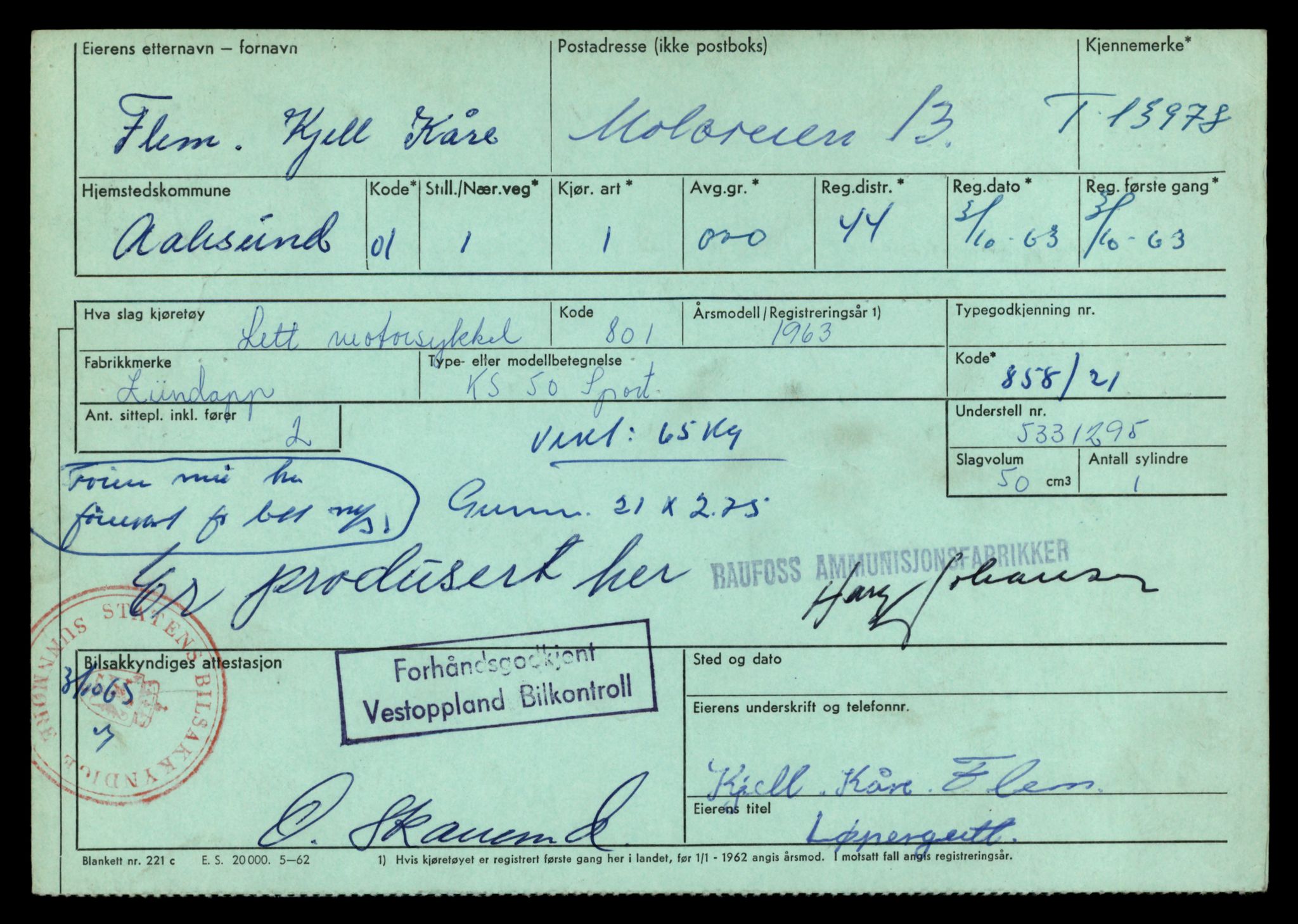 Møre og Romsdal vegkontor - Ålesund trafikkstasjon, AV/SAT-A-4099/F/Fe/L0042: Registreringskort for kjøretøy T 13906 - T 14079, 1927-1998, p. 1125