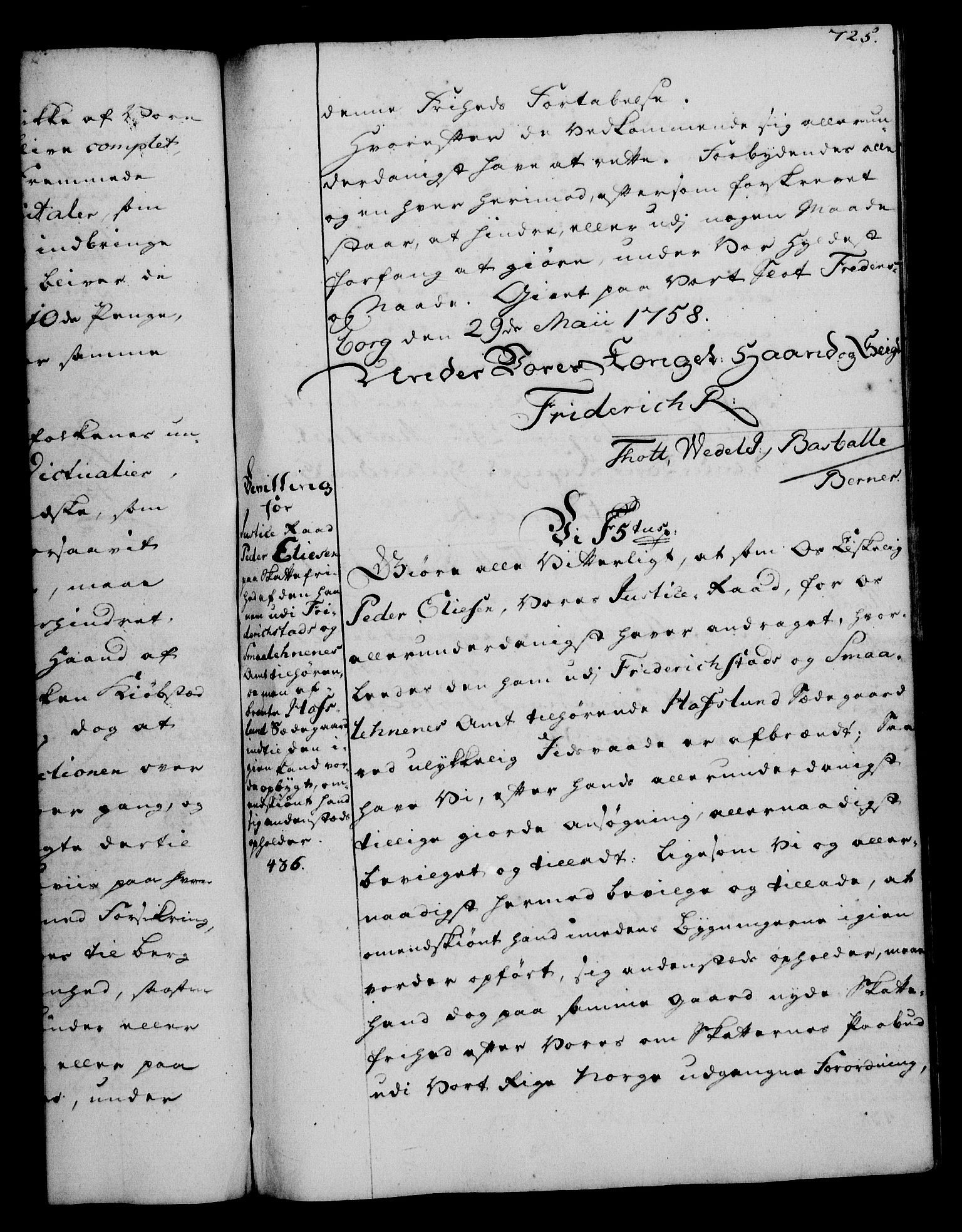 Rentekammeret, Kammerkanselliet, RA/EA-3111/G/Gg/Gga/L0006: Norsk ekspedisjonsprotokoll med register (merket RK 53.6), 1749-1759, p. 725