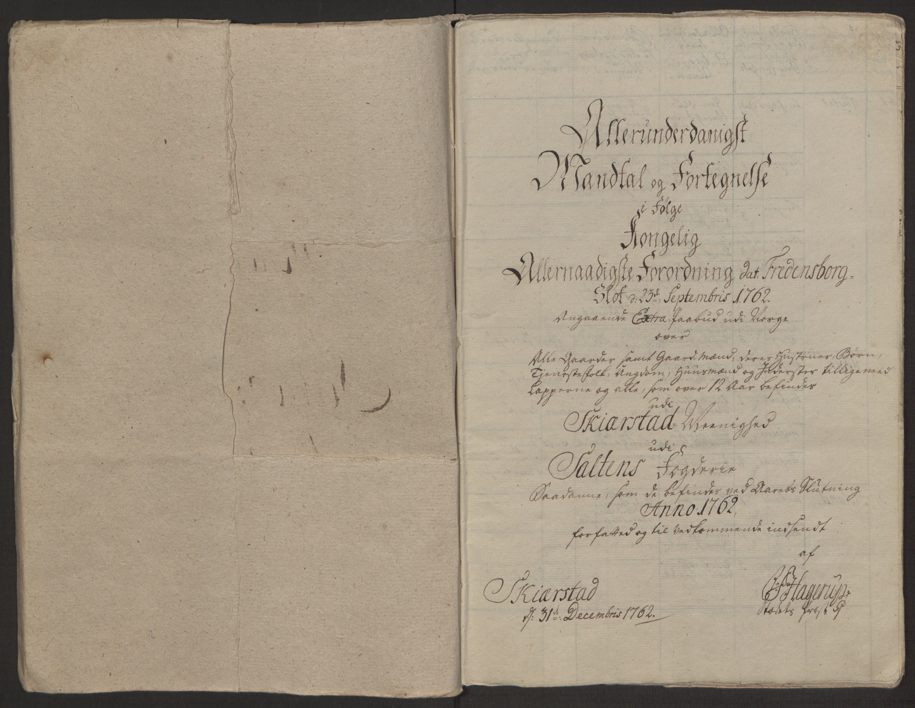 Rentekammeret inntil 1814, Realistisk ordnet avdeling, RA/EA-4070/Ol/L0022a/0001: [Gg 10]: Ekstraskatten, 23.09.1762. Nordlands amt / Salten, 1762-1763, p. 169