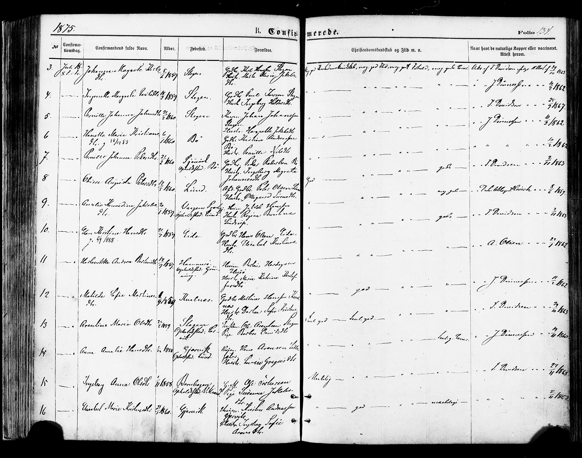Ministerialprotokoller, klokkerbøker og fødselsregistre - Nordland, SAT/A-1459/855/L0802: Parish register (official) no. 855A10, 1875-1886, p. 134