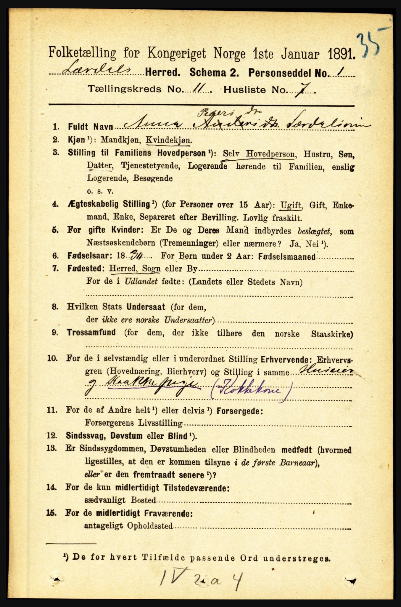 RA, 1891 census for 1422 Lærdal, 1891, p. 2181