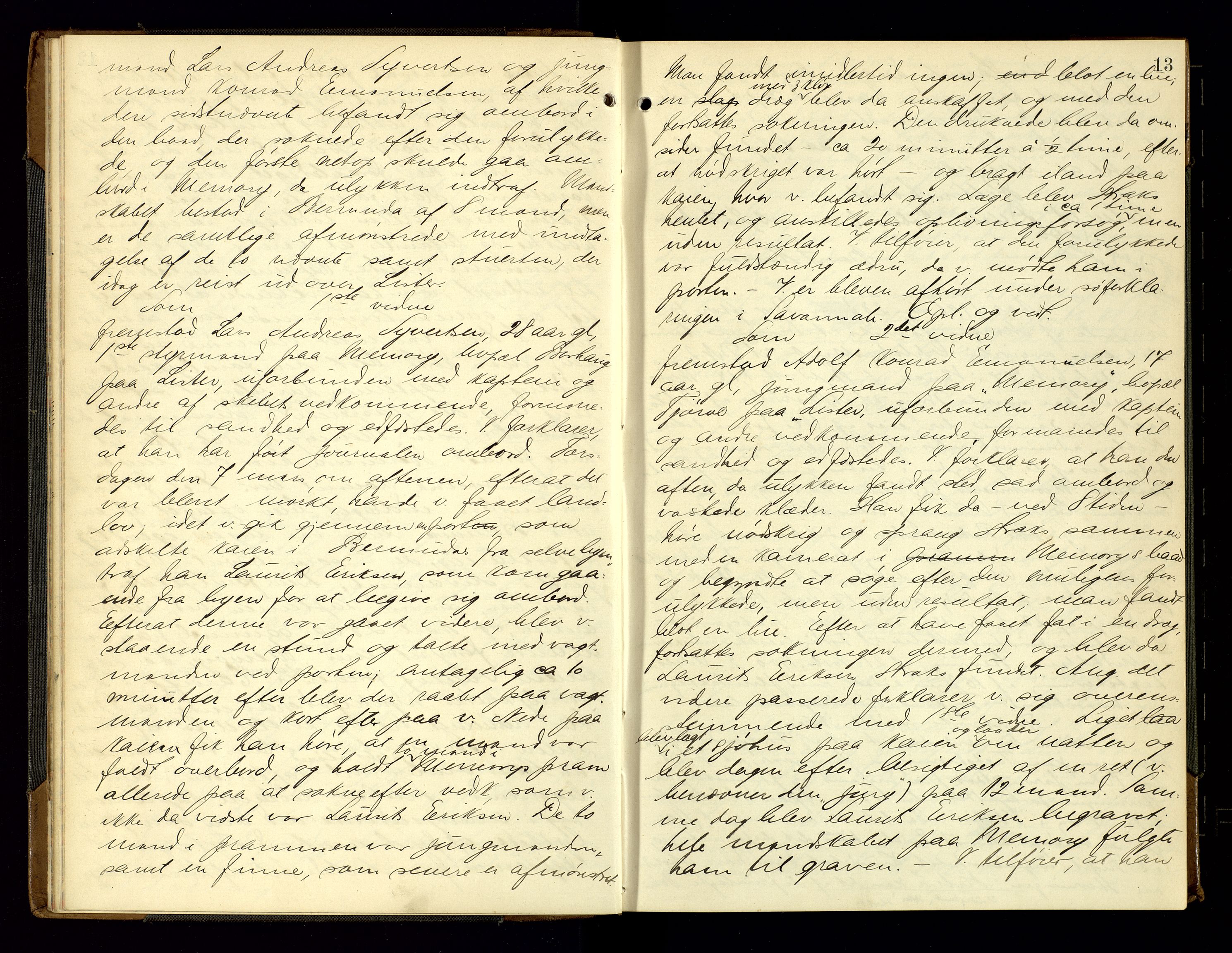 Lyngdal sorenskriveri, AV/SAK-1221-0004/F/Fb/L0093: Ekstrarettsprotokoll nr. 29, 1901-1904, p. 13