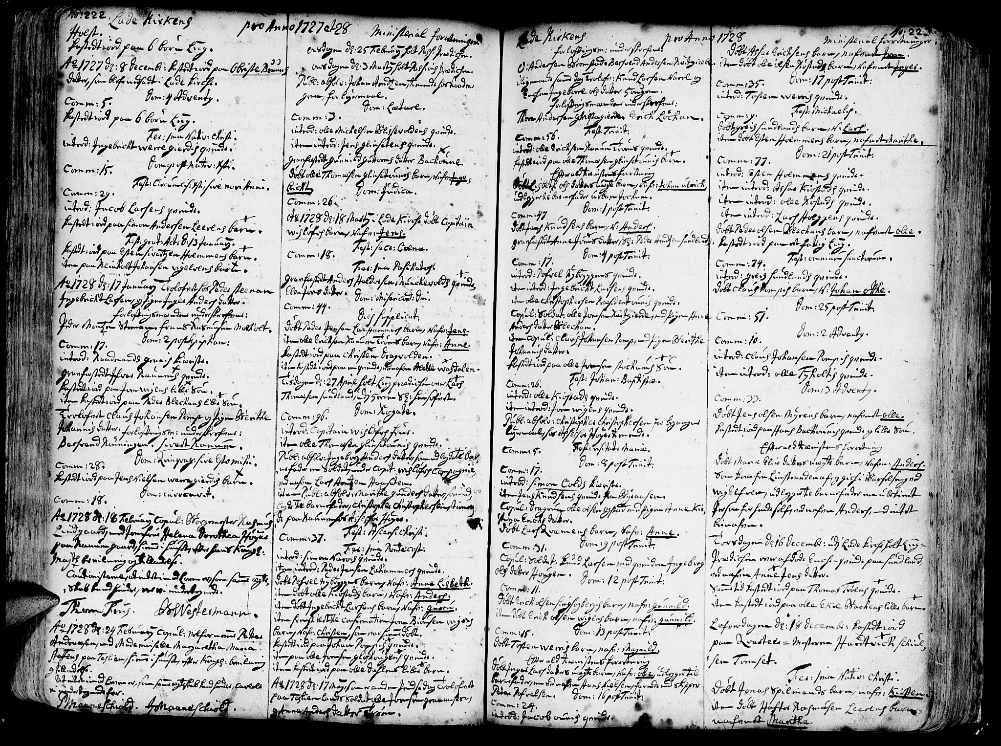 Ministerialprotokoller, klokkerbøker og fødselsregistre - Sør-Trøndelag, SAT/A-1456/606/L0275: Parish register (official) no. 606A01 /1, 1727-1780, p. 222-223