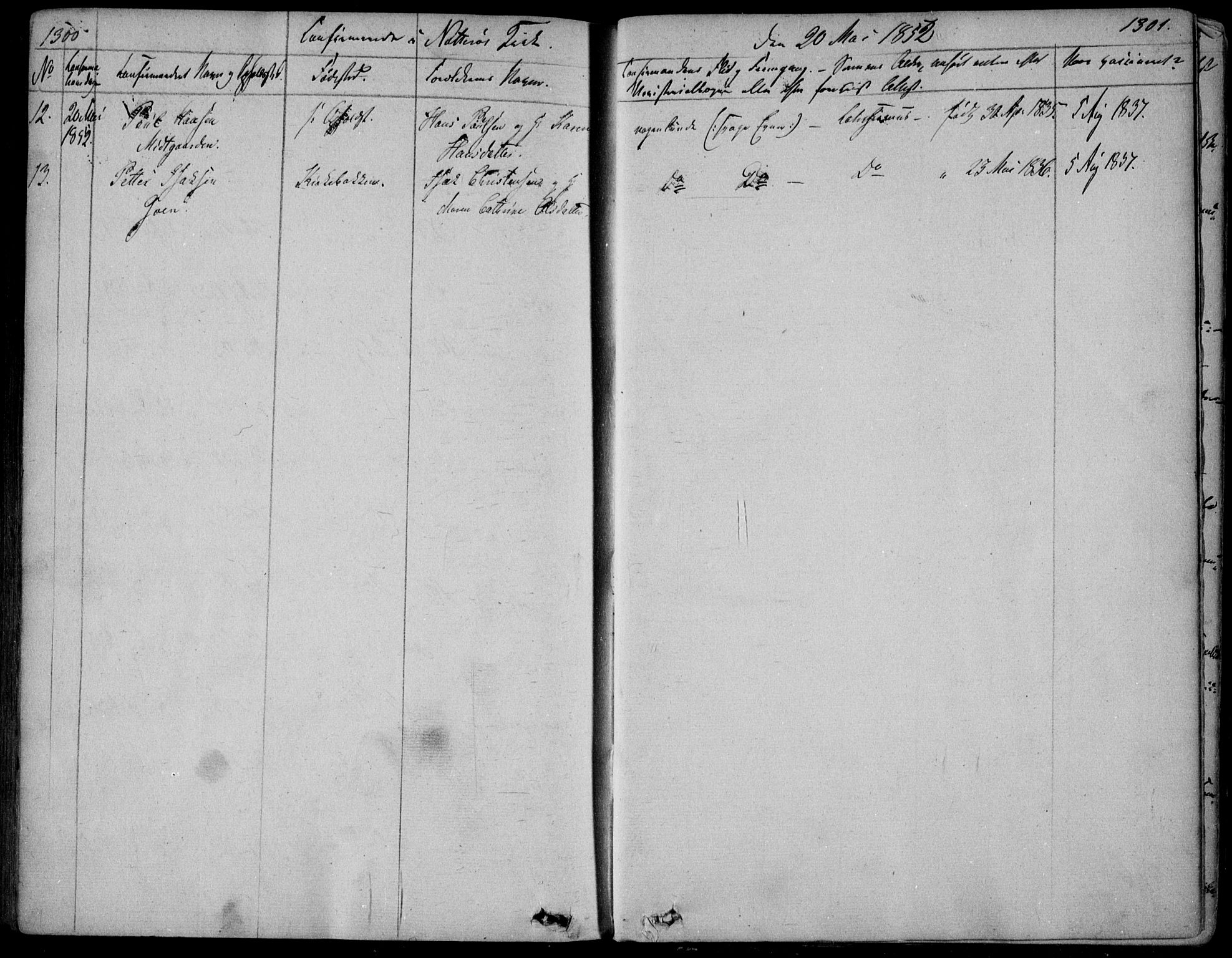 Nøtterøy kirkebøker, AV/SAKO-A-354/F/Fa/L0005: Parish register (official) no. I 5, 1839-1852, p. 1300-1301