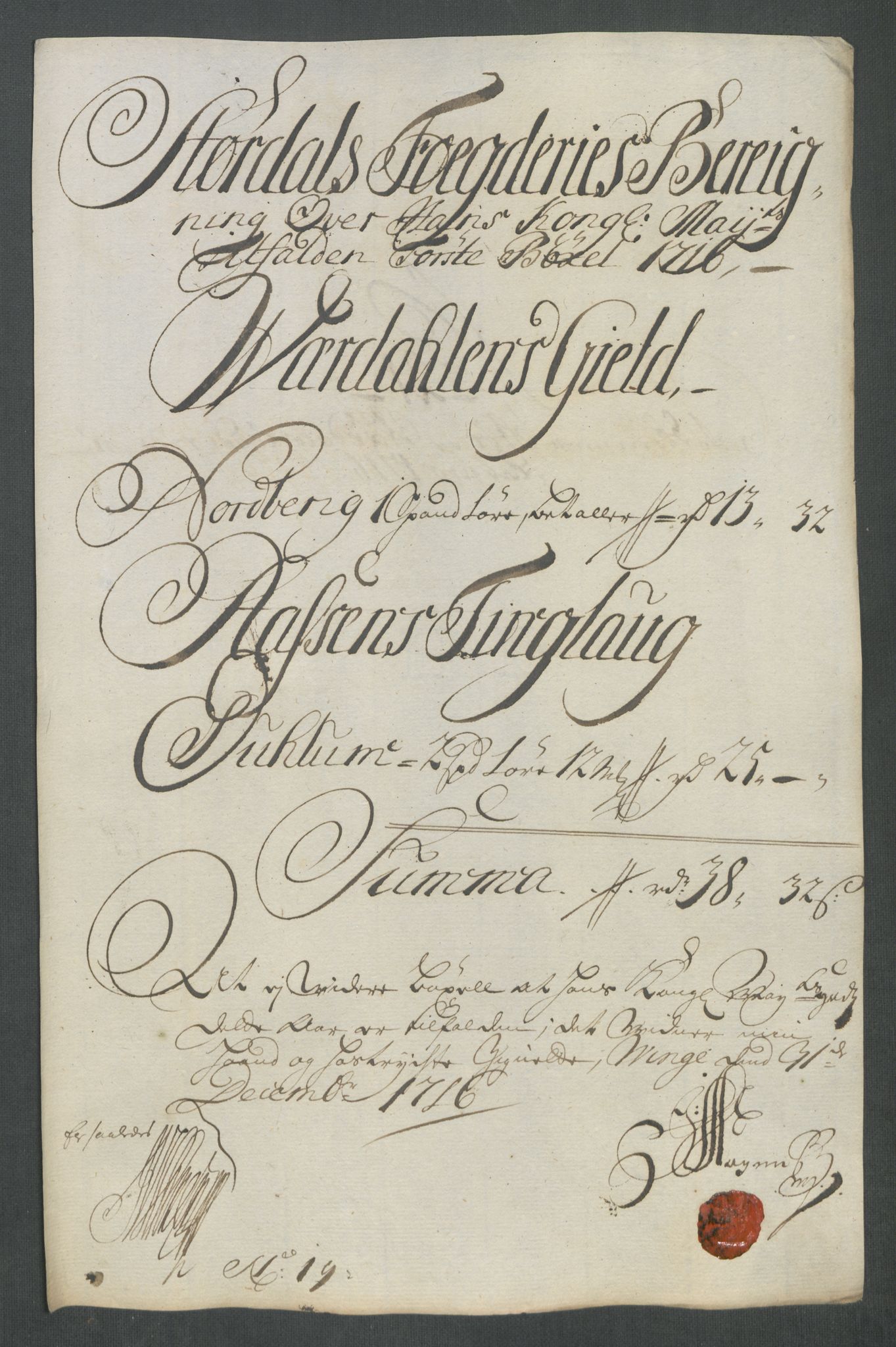 Rentekammeret inntil 1814, Reviderte regnskaper, Fogderegnskap, RA/EA-4092/R62/L4206: Fogderegnskap Stjørdal og Verdal, 1716, p. 222