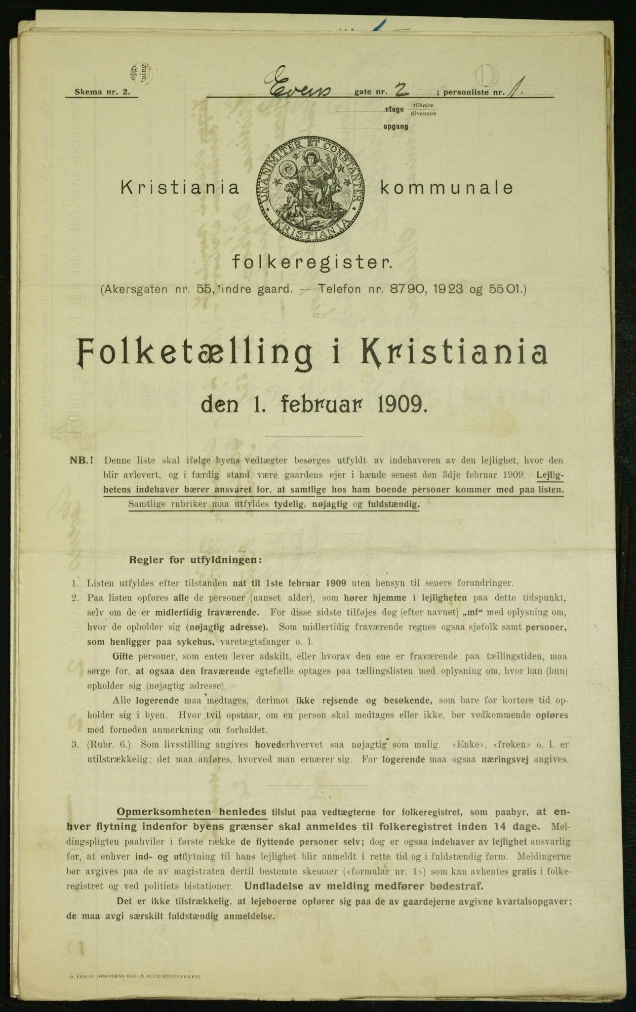 OBA, Municipal Census 1909 for Kristiania, 1909, p. 20629