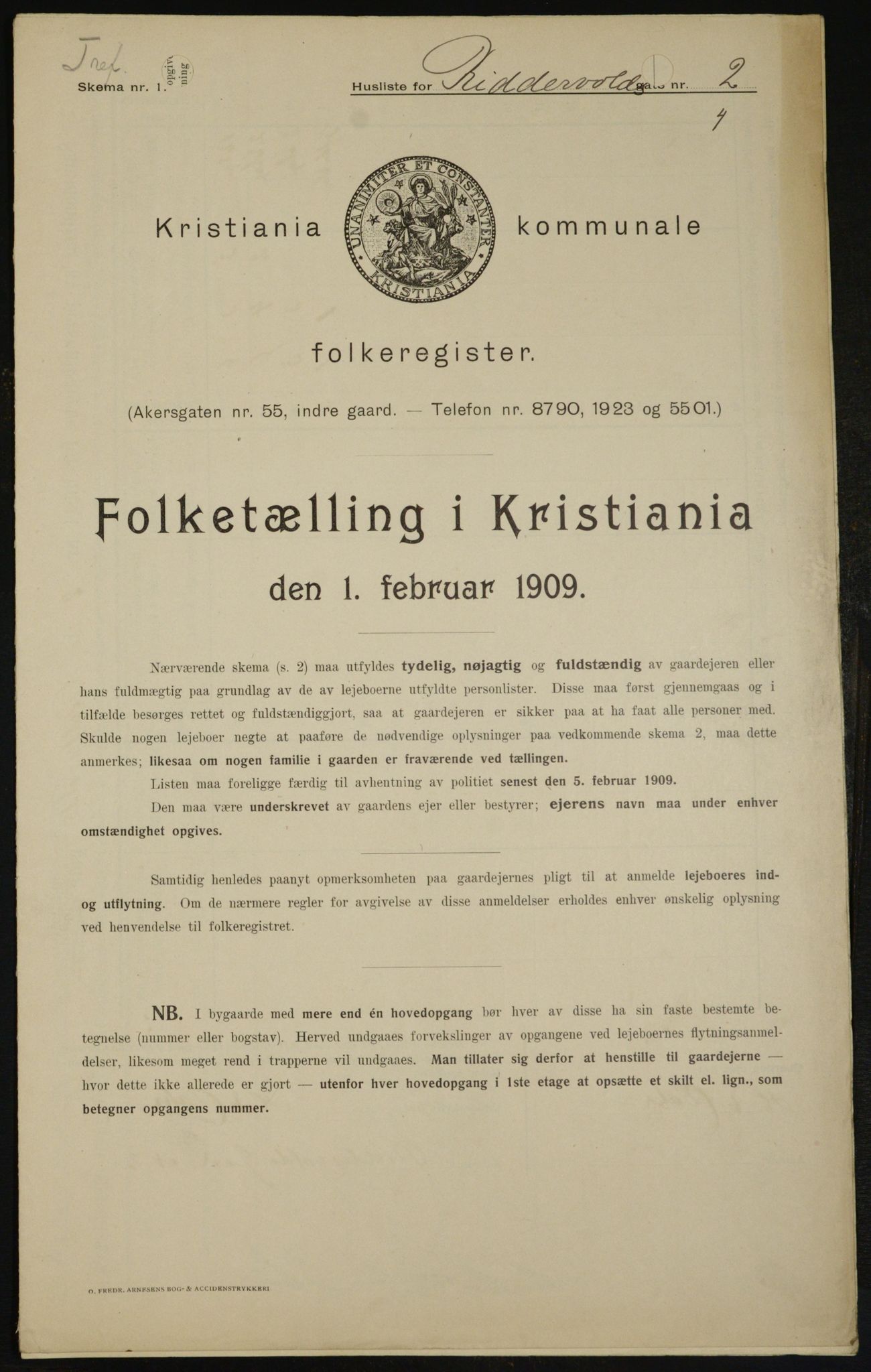 OBA, Municipal Census 1909 for Kristiania, 1909, p. 75279