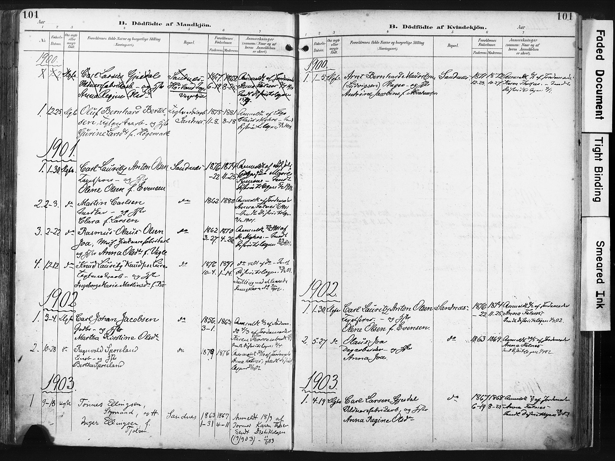 Høyland sokneprestkontor, SAST/A-101799/001/30BA/L0016: Parish register (official) no. A 16, 1899-1911, p. 101
