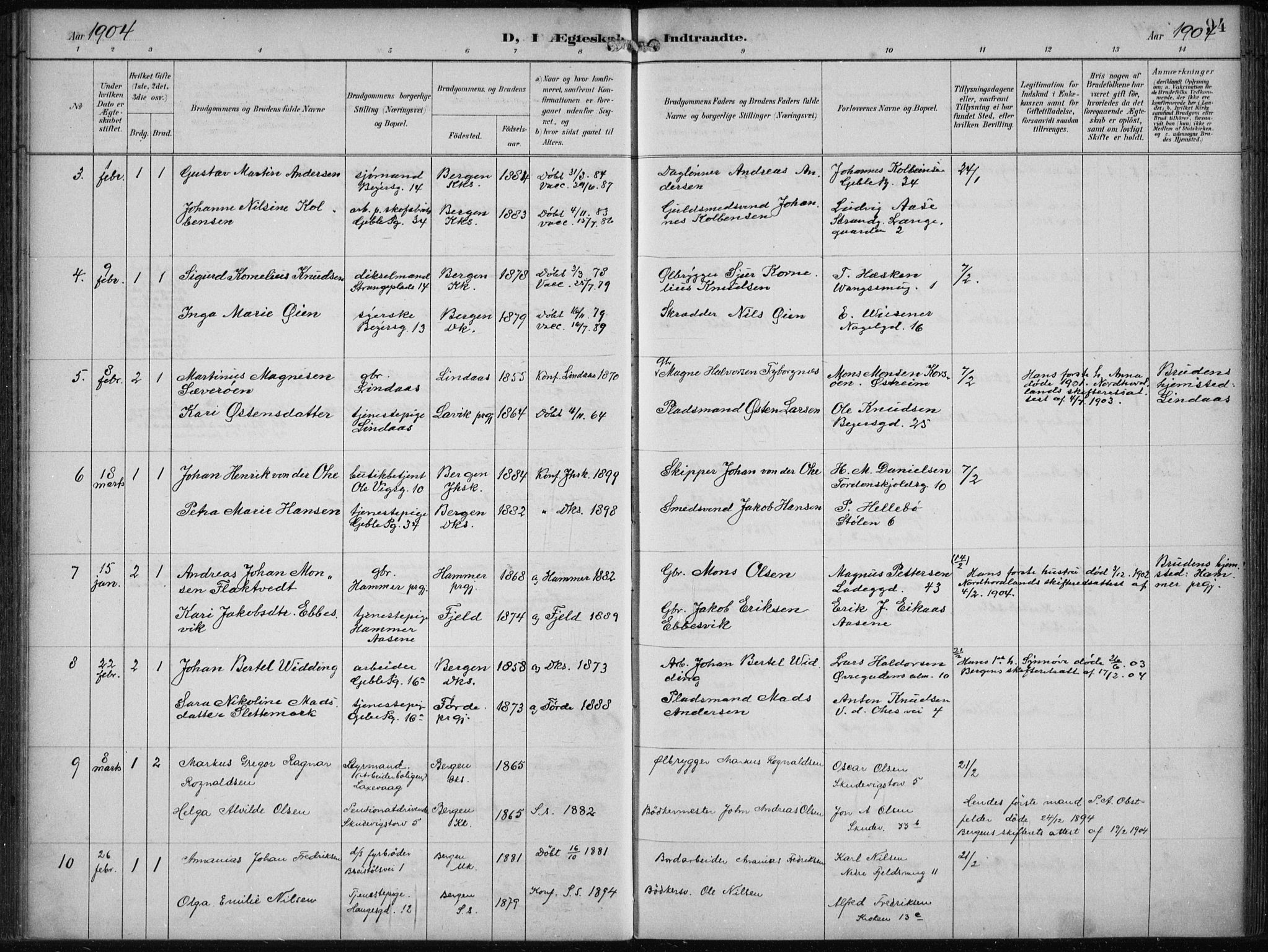 Sandviken Sokneprestembete, AV/SAB-A-77601/H/Ha/L0014: Parish register (official) no. D 1, 1896-1911, p. 94