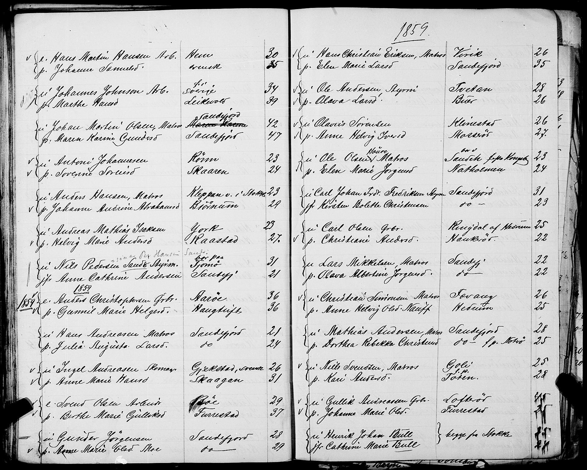 Sandar sokneprestkontor, AV/SAKO-A-242/Y/Ya/L0006: Other parish register no. 1 /1, 1709-1871