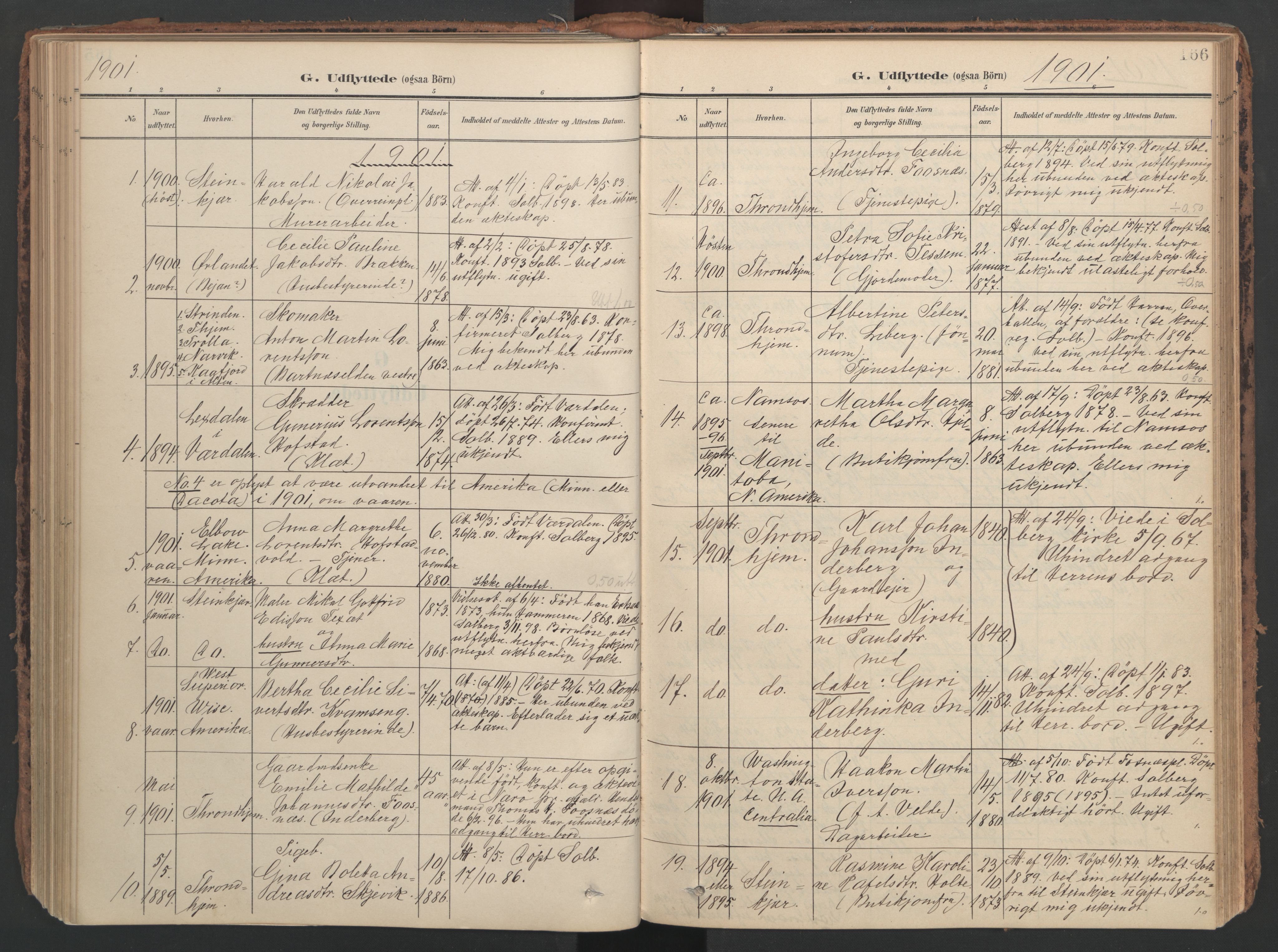 Ministerialprotokoller, klokkerbøker og fødselsregistre - Nord-Trøndelag, SAT/A-1458/741/L0397: Parish register (official) no. 741A11, 1901-1911, p. 166