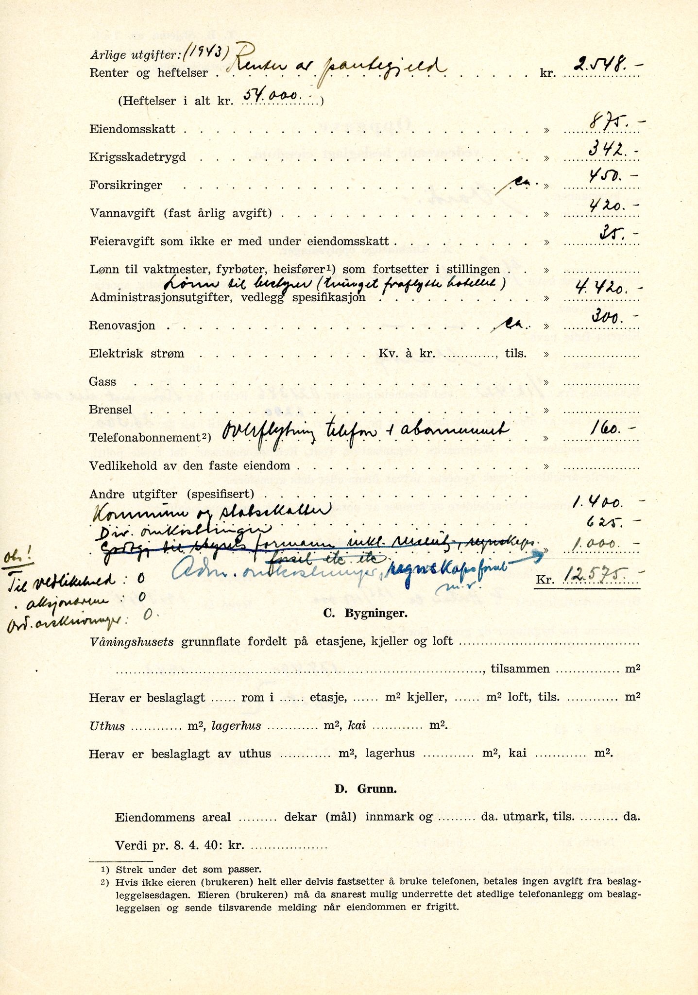 Erling Brodtkorb, Vardø, VAMU/A-0065/D/L0001/0004: Saksdokumenter / A/S Grand Hotel, Vardø, 1942-1947