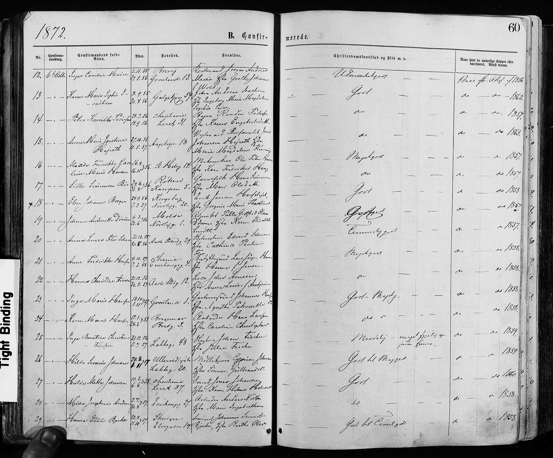 Grønland prestekontor Kirkebøker, AV/SAO-A-10848/F/Fa/L0005: Parish register (official) no. 5, 1869-1880, p. 60