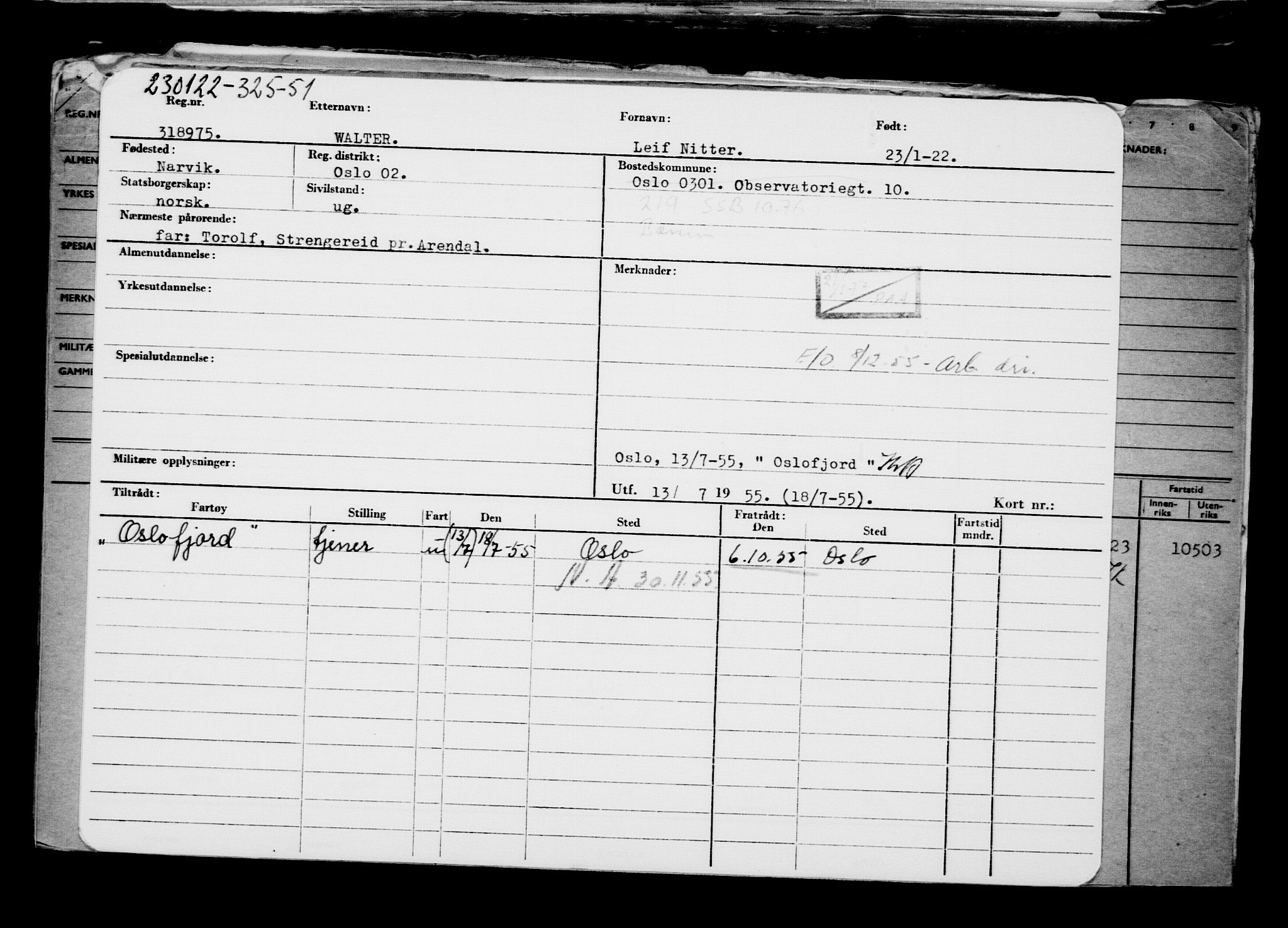 Direktoratet for sjømenn, AV/RA-S-3545/G/Gb/L0202: Hovedkort, 1922, p. 262