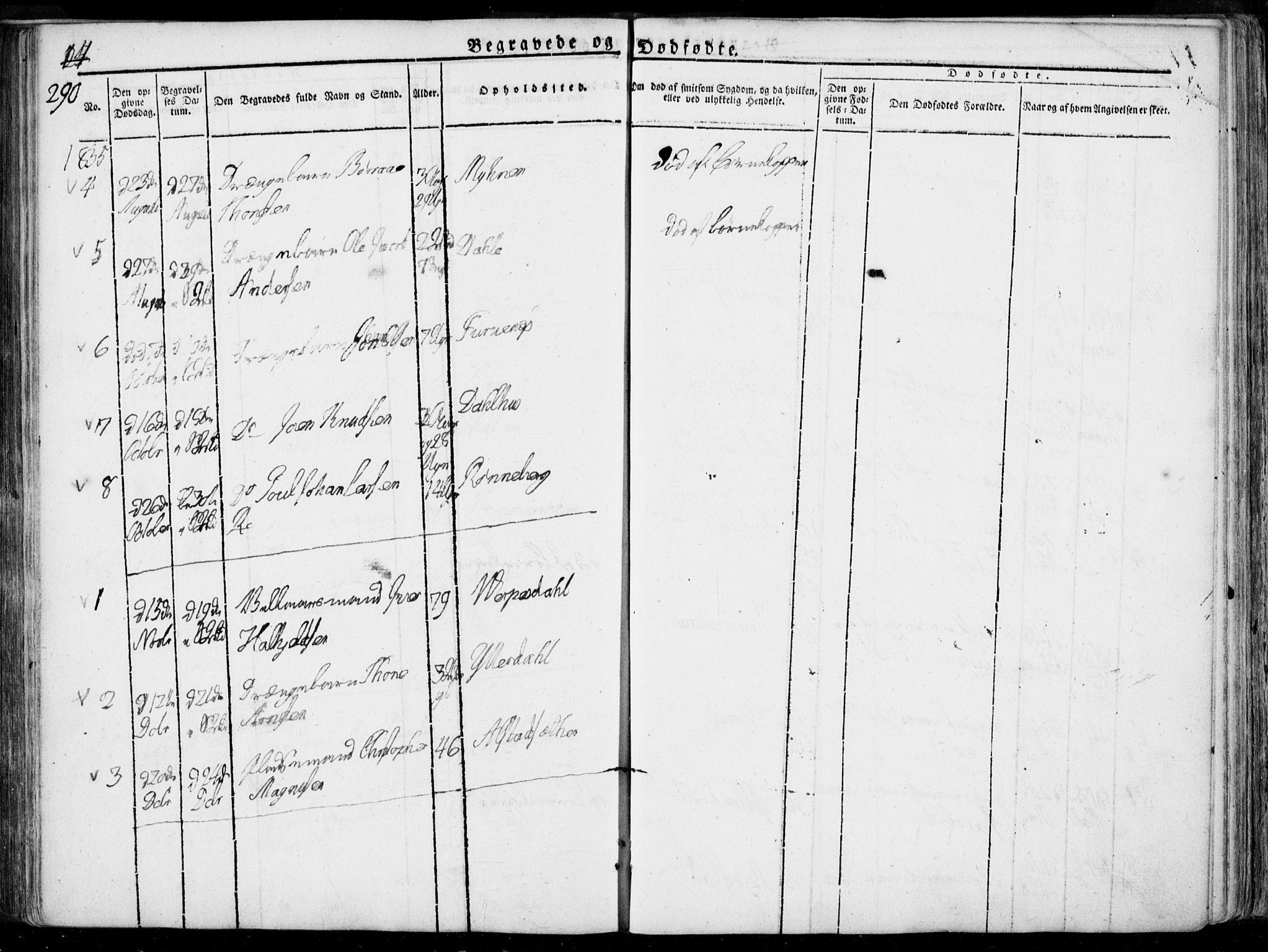 Ministerialprotokoller, klokkerbøker og fødselsregistre - Møre og Romsdal, SAT/A-1454/519/L0248: Parish register (official) no. 519A07, 1829-1860, p. 290