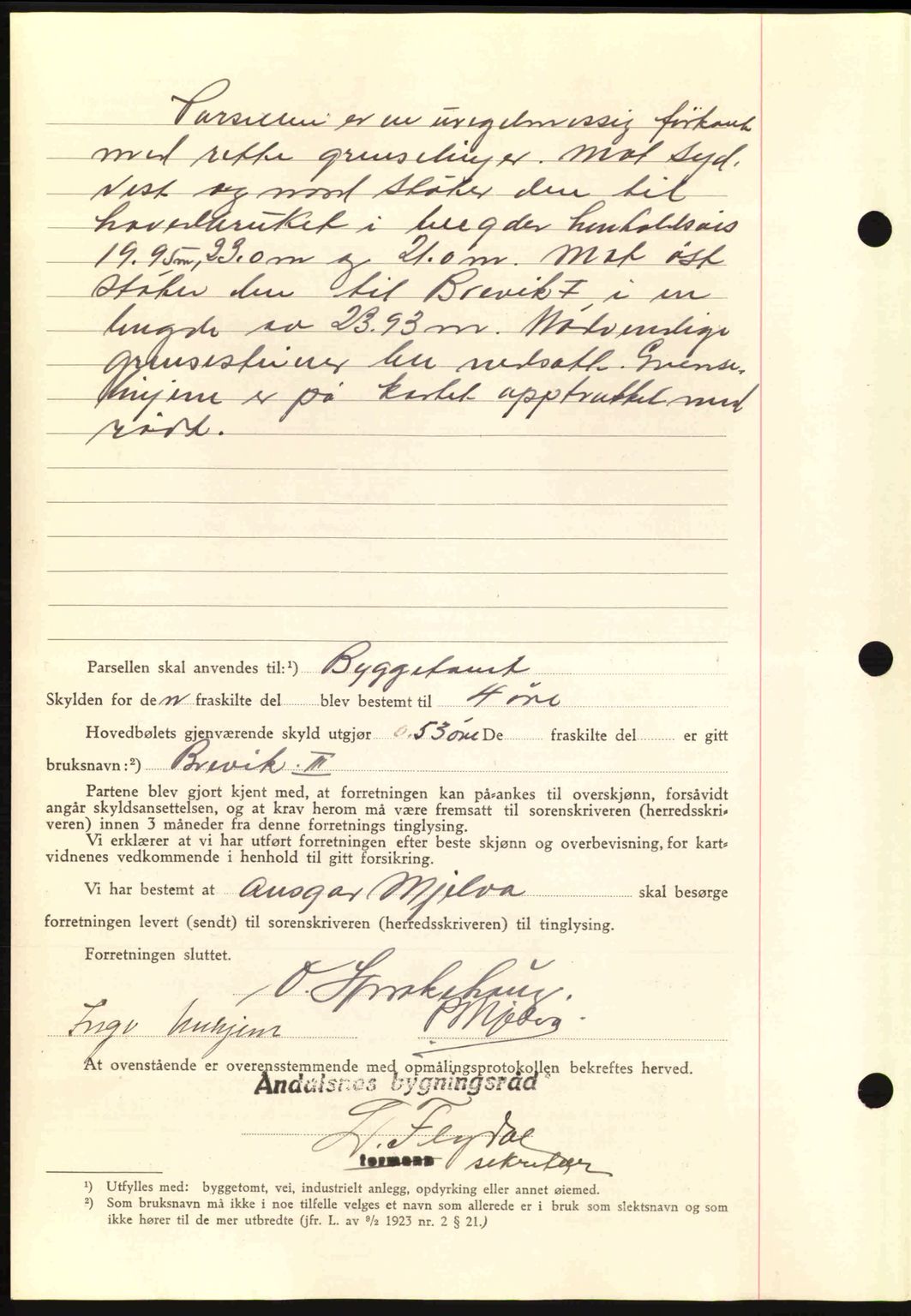 Romsdal sorenskriveri, AV/SAT-A-4149/1/2/2C: Mortgage book no. A10, 1941-1941, Diary no: : 953/1941