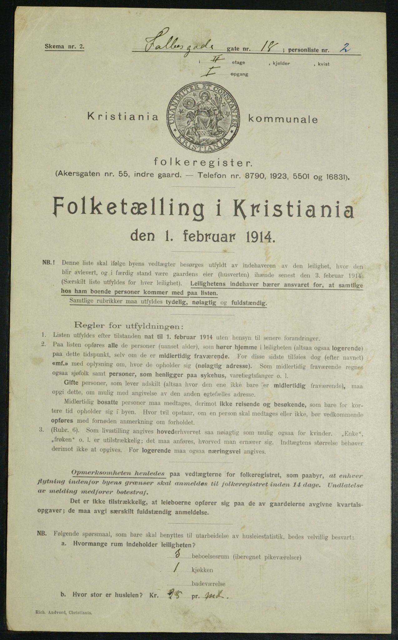 OBA, Municipal Census 1914 for Kristiania, 1914, p. 23404