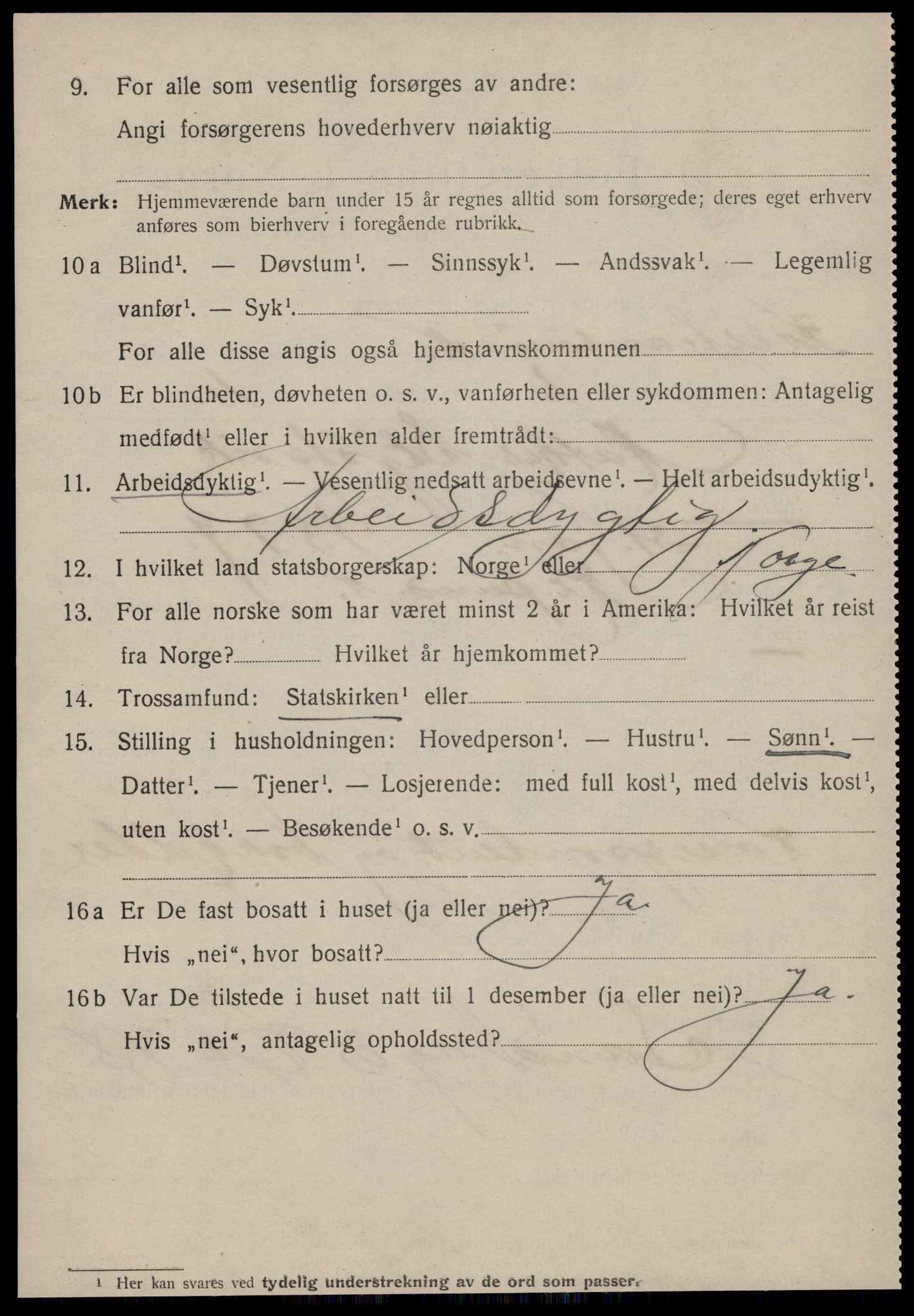 SAT, 1920 census for Kristiansund, 1920, p. 14894