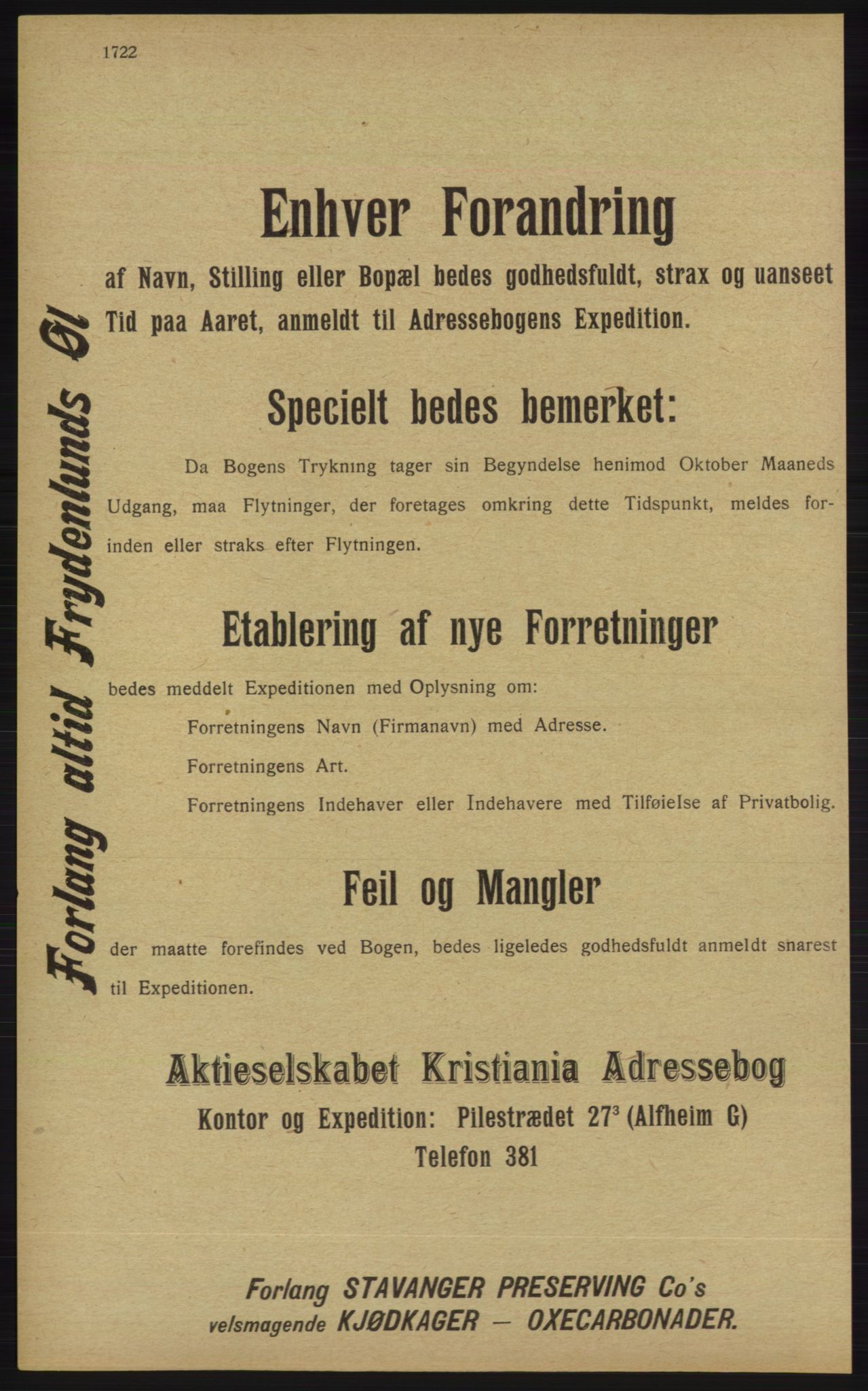 Kristiania/Oslo adressebok, PUBL/-, 1913, p. 1678