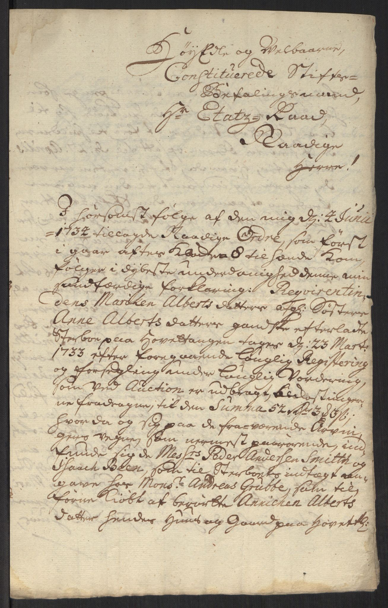 Stattholderembetet 1572-1771, AV/RA-EA-2870/Ef/L0107: Brev fra embetsmenn og andre, 1733-1734, p. 269