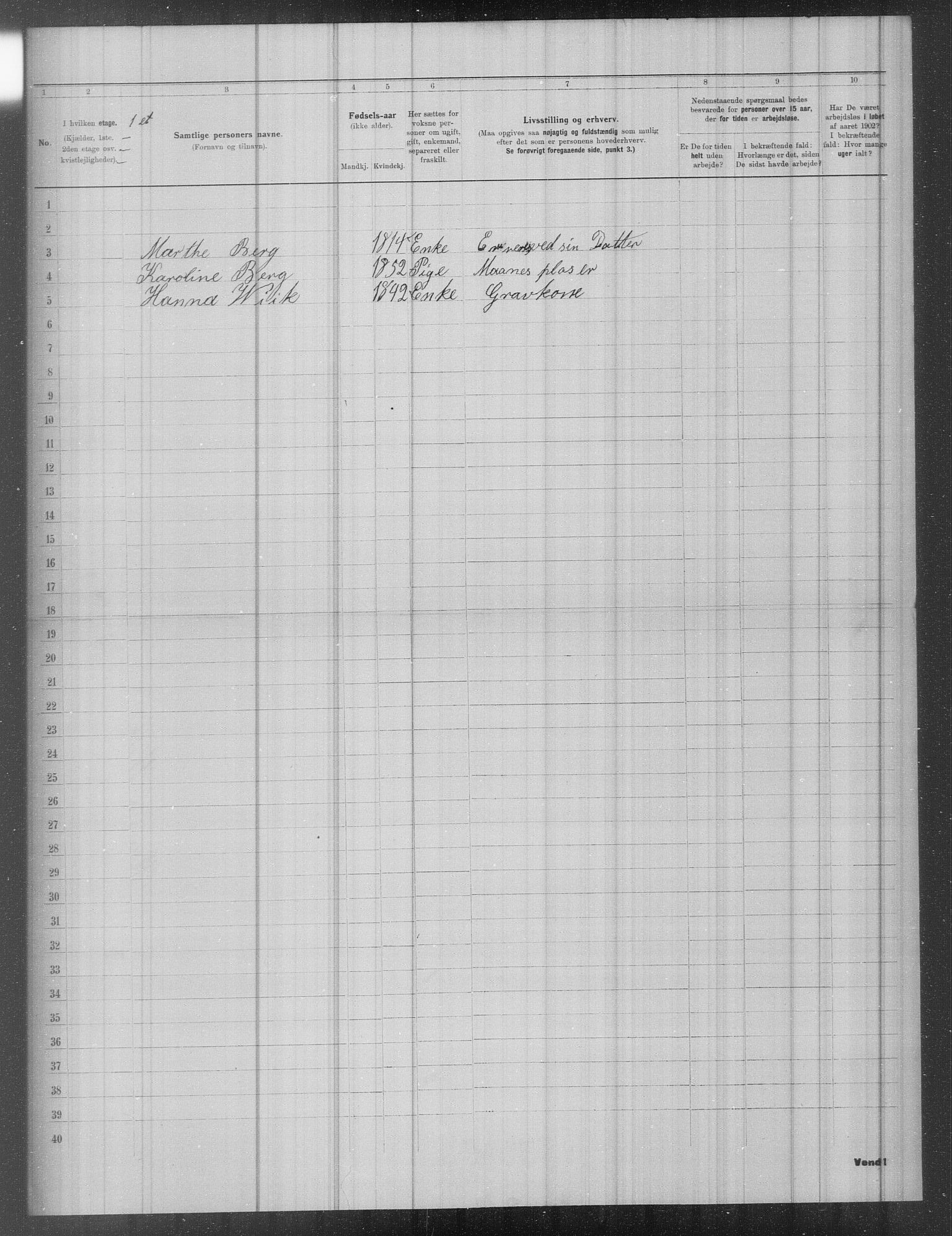 OBA, Municipal Census 1902 for Kristiania, 1902, p. 1667