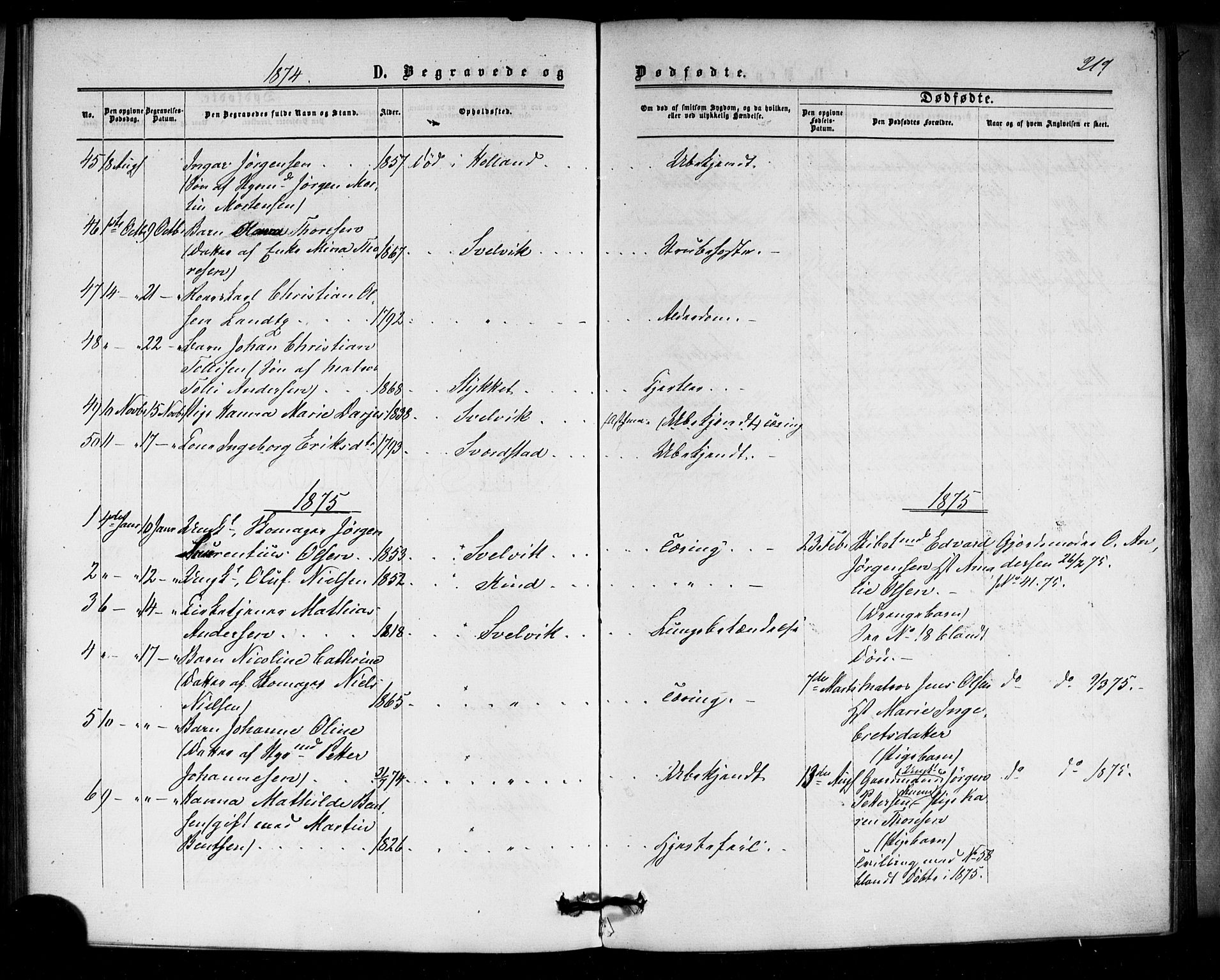 Strømm kirkebøker, SAKO/A-322/F/Fa/L0002: Parish register (official) no. I 2, 1870-1877, p. 219